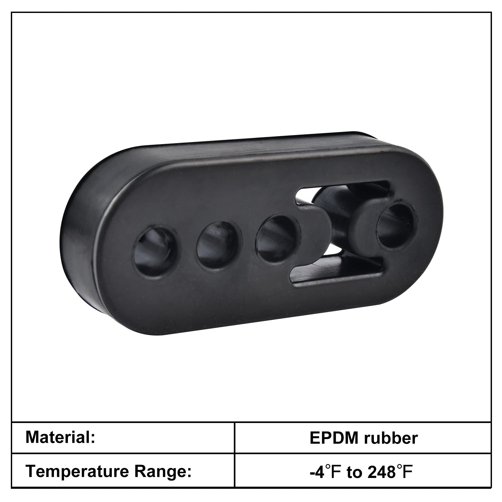 EVIL ENERGY Adjustable Exhaust Hanger Bushing Mount - Rubber Insulator, 4 Holes, Universal Fit, 4PCS