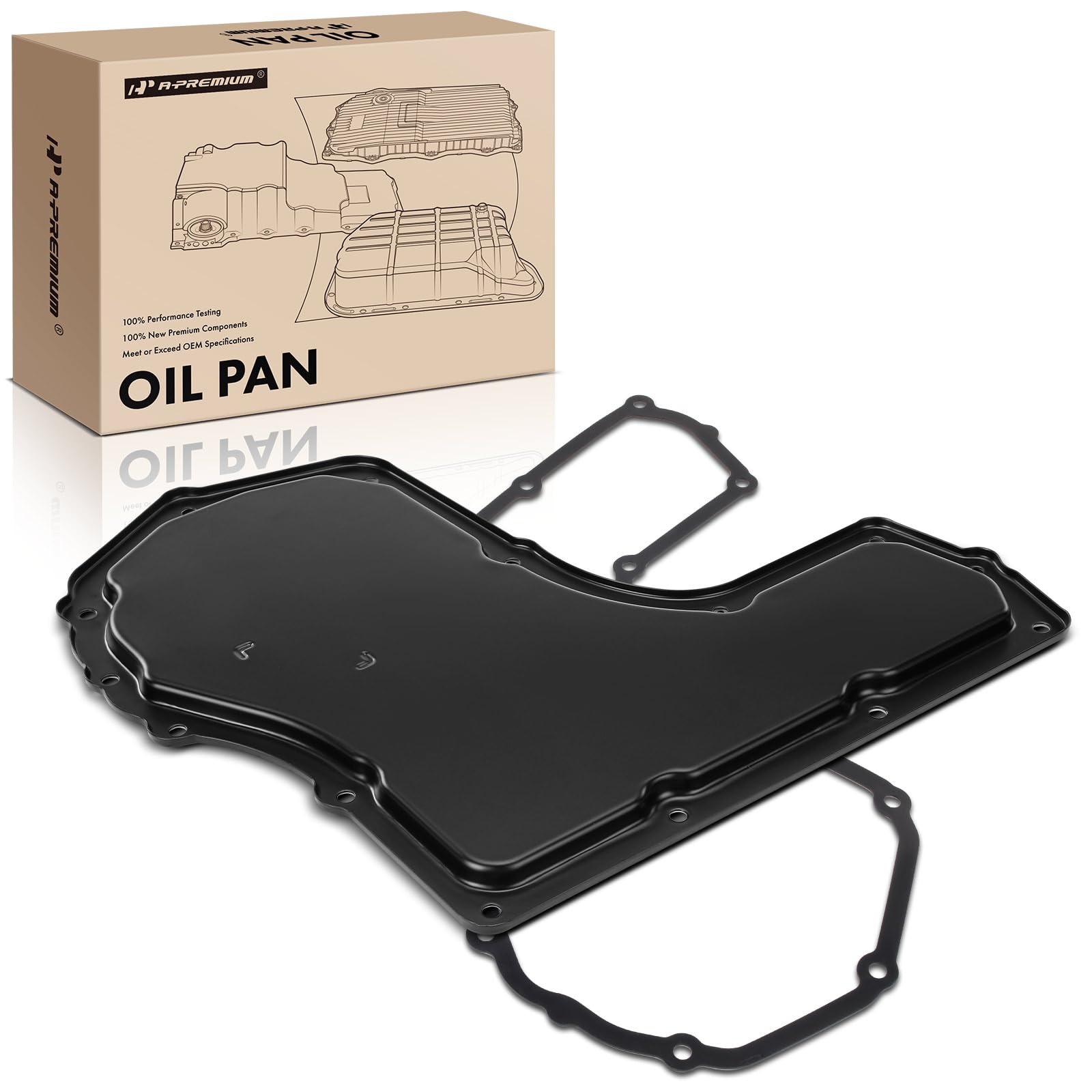 A-Premium Transmission Oil Pan With Drain Plug & Gasket Compatible With 4T40-E 4T45-E Transmission & Chevy Cavalier Cobalt Hhr Malibu & Pontiac G5 G6 Grand Am Sunfire & Saturn Aura L100/200/300
