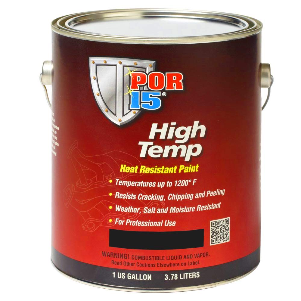 Por-15 High Temperature Paint, High Heat Resistant Paint, Weather And Moisture Resistant, Gallon, Flat Black