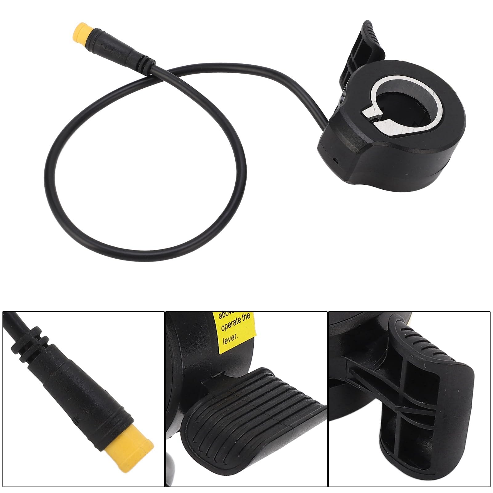 Thumb Throttle for E Bike, Thumb Throttle Electric Bike, Water Proof 3 Pin Finger Throttle Accelerator Replacement with Connecto