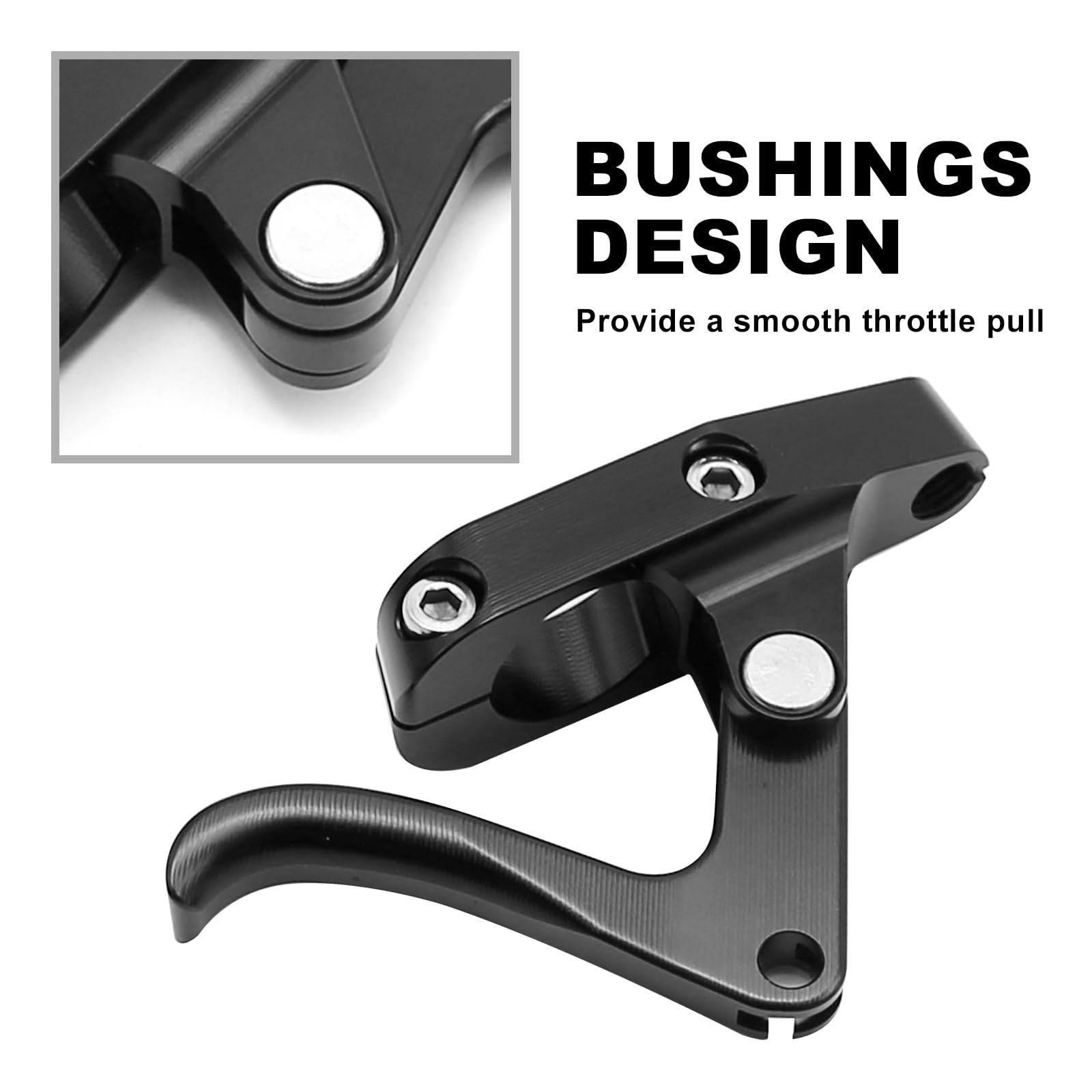 Aynaxcol CNC Finger Throttle Clutch Lever 7/8'' Handlebar Motorcycle Replacement for Wave Runner (Black)