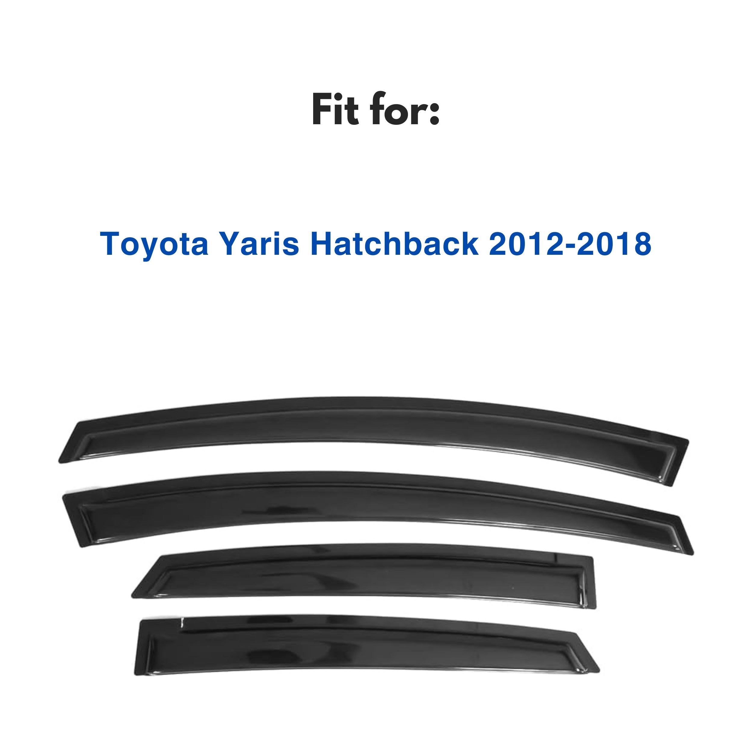 Immortal Group IG Window Visor for Toyota Yaris Hatchback 2012-2018, Black Acrylic Rain Guard Deflector, Model 814108