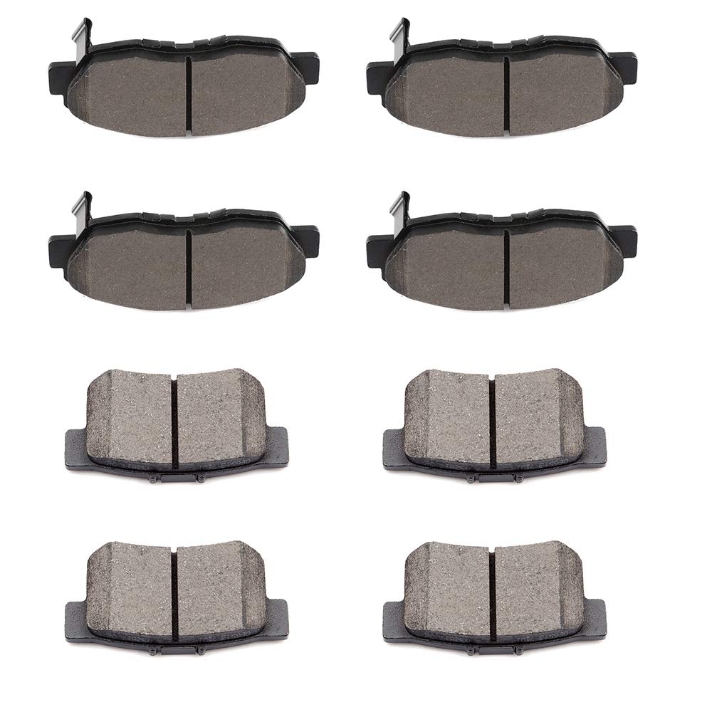 Cciyu D764 D537 Front Rear Ceramic Brake Pads Kits 8Pcs Fit For 1997-1999 For Acura Cl,2001-2005 For Acura El,1991-2002 For Hond