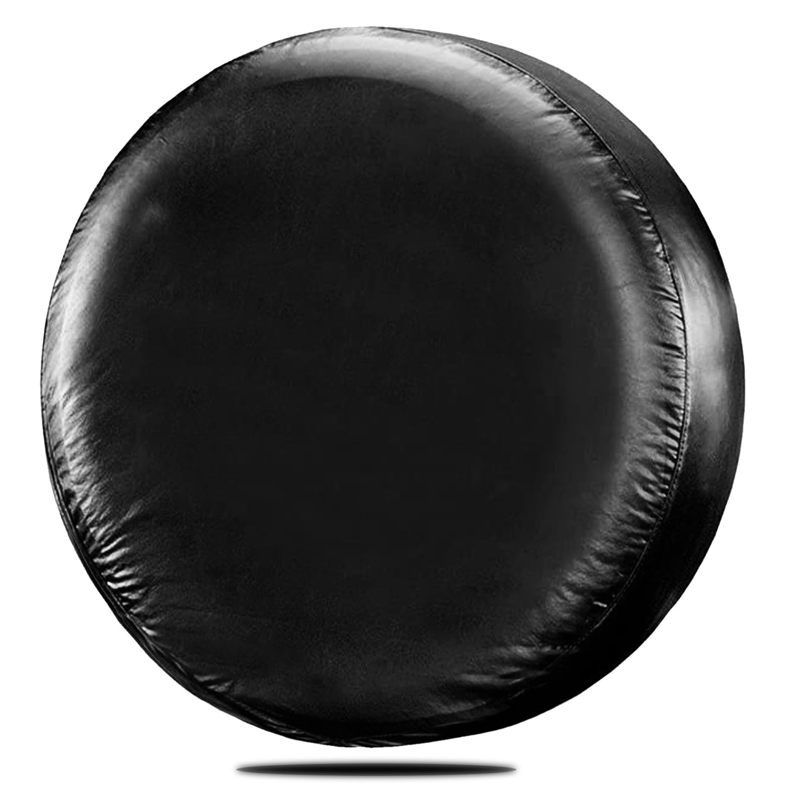 WSSROGY 14 Inch PU Leather Soft Trailer Spare Tire Cover Fit for Jeep, SUV, Truck (Black, 14 Inch for Diameter 23 '' - 27 '')