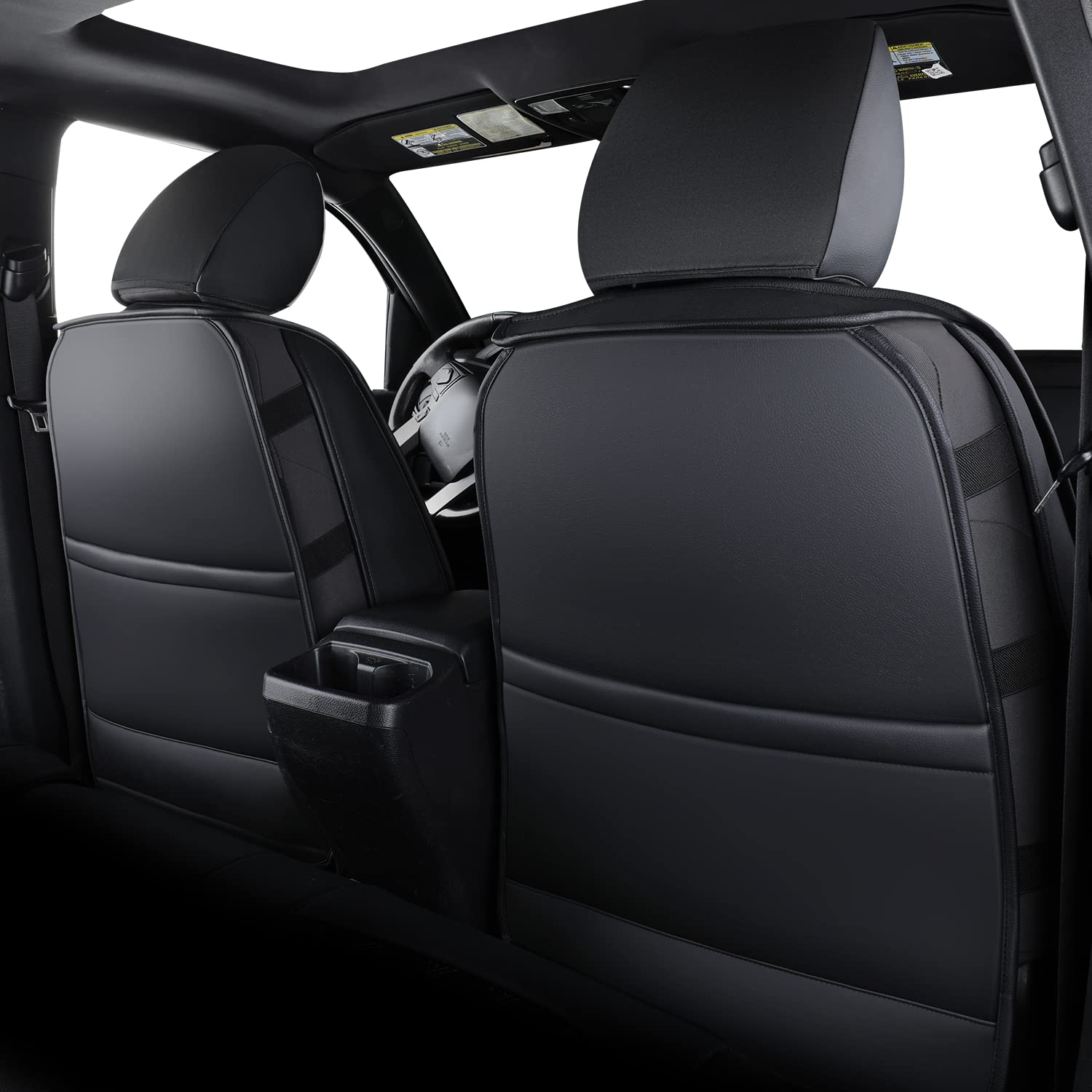 Luckyman Club Tacoma Custom Seat Covers Full Set, Fit 2024-2025 Tacoma Double/Crew Cab, With Waterproof Faux Leather (Full Set,