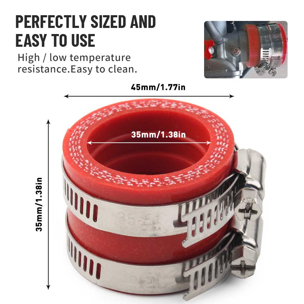 Three T 35 Mm Carburetor Rubber Adapter Intake Manifold, Air Intake Pipe Adapter Boot Joint Interfacer,For Mikuni For Keihin Oko