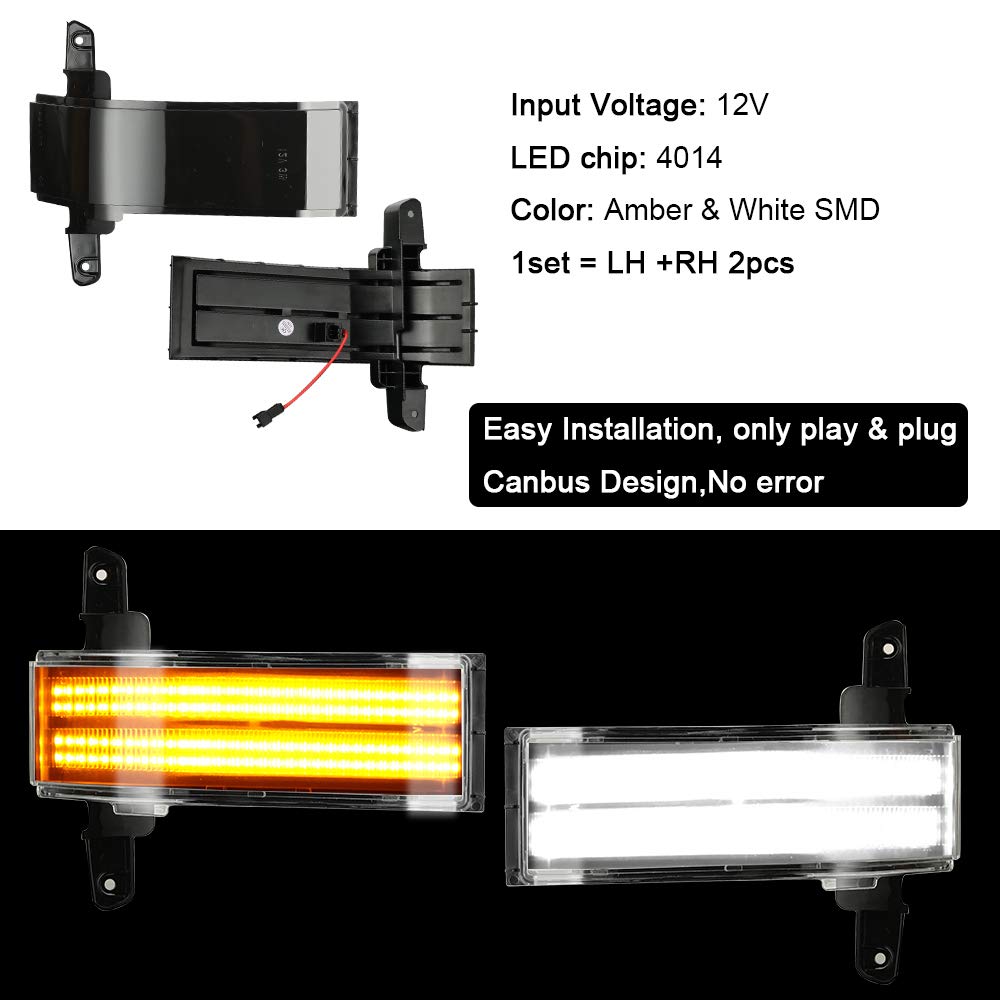 Sequential Turn Signal Lights Switchback Full Led Side Tow Mirror Marker Light Fit For 3Rd Generation Chevy Silverado / 4Th Gene