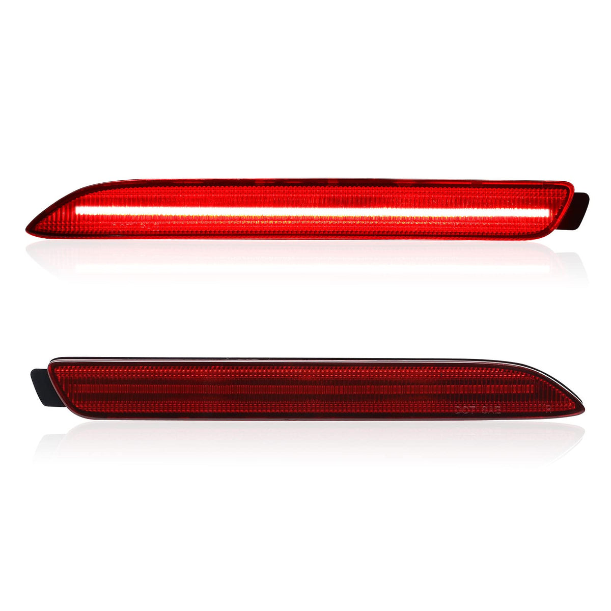Shinefit Led Red Lens Left+Right Rear Bumper Reflector Light Lamps Compatible With Lexu-S Is F Rc Nx Rx Gx470 Toyo-Ta Rav4, Replace Oe Reflector 81920-08010 81910-08010