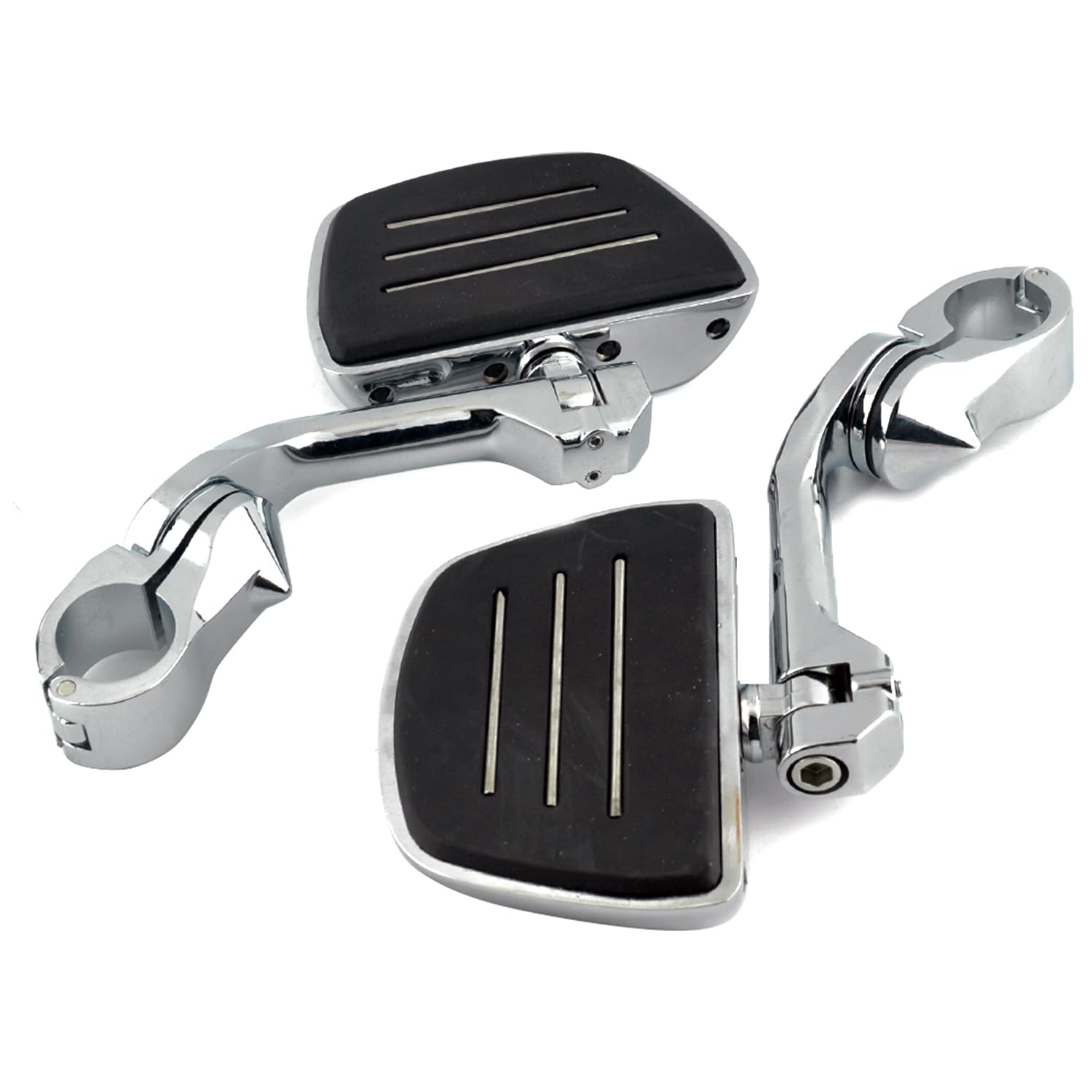 1.25'' Motorcycle Highway Pegs, Adjustable Bracket Foot Pegs For Motorcycle With 1-1/4'' Engine Guard/Crash Bar, Motorcycle Foot