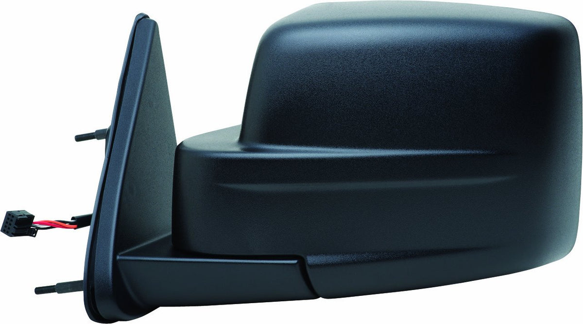Fit System 60588C Dodge Nitro Driver Side Replacement Flat Mirror, black