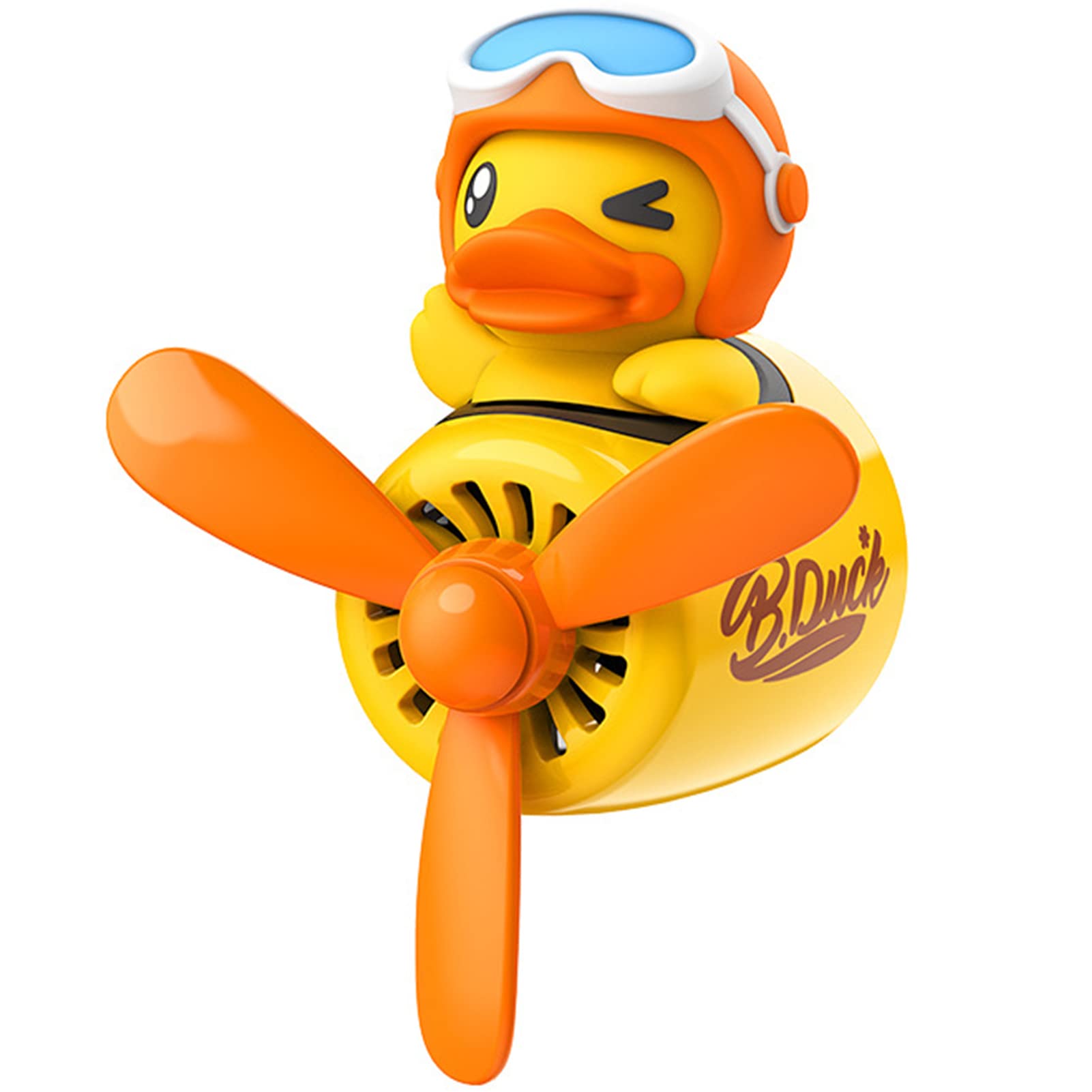 Pilot Yellow Duck Car Air Fresheners - Rotating Propeller Cartoon Automotive Diffuser With Creative Car Perfume Decoration