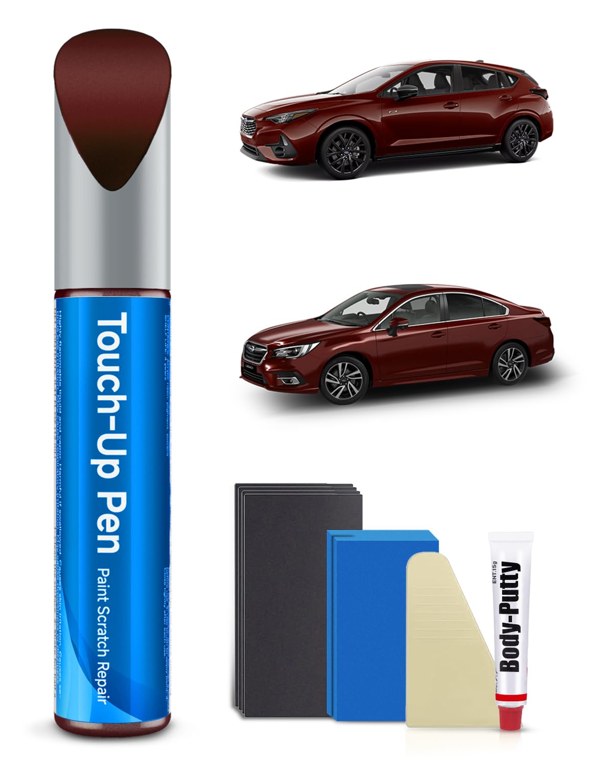 M1Y Crimson Red Pearl Touch Up Paint Kit Compatible with Subaru Exact Match Car Scratch Repair Touch Up Paint Kit