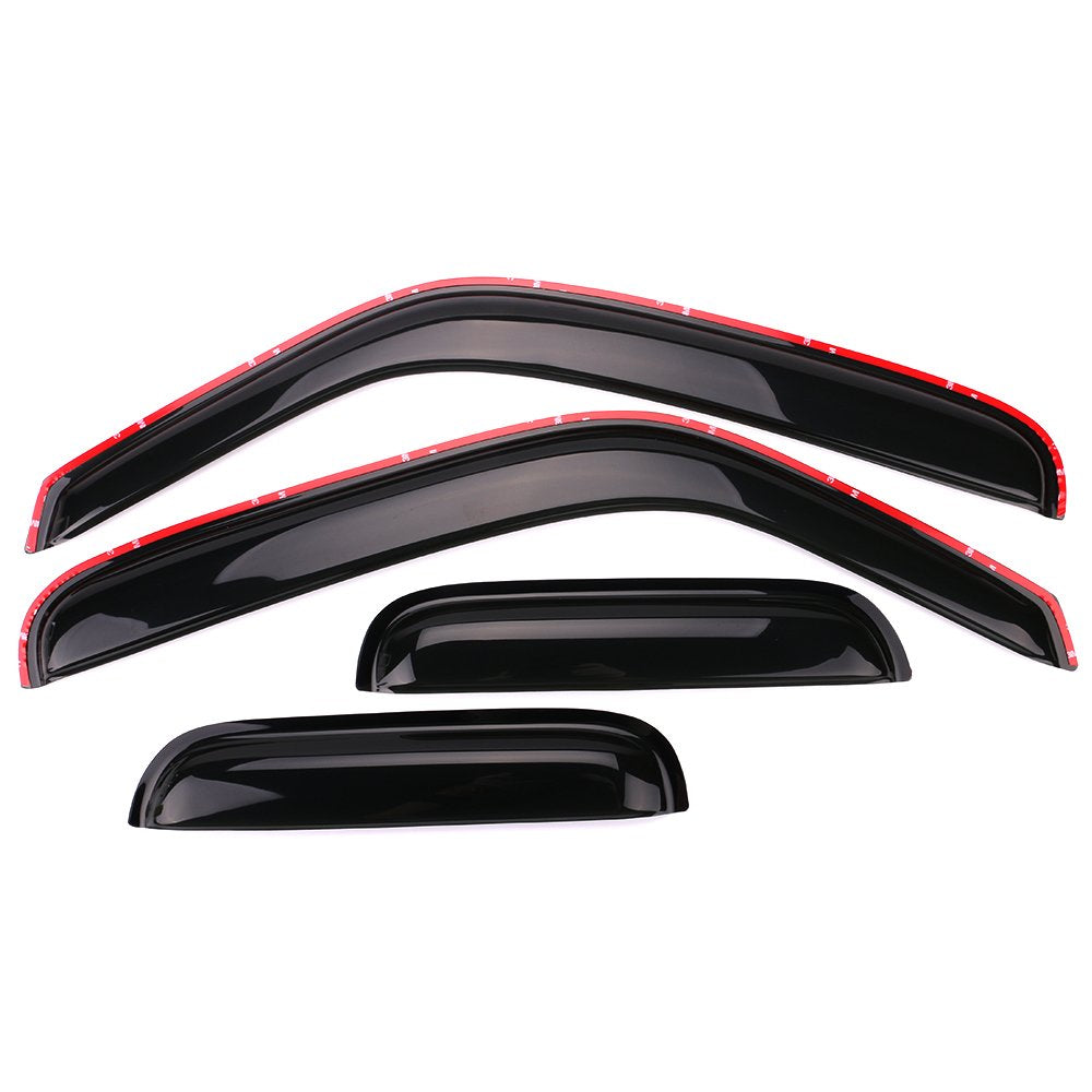 IKON MOTORSPORTS in-Channel Window Visor Compatible with 1999-2011 Ford Ranger, 1999-2000 B2500, 1999-2007 B3000, 1999-2009 B400