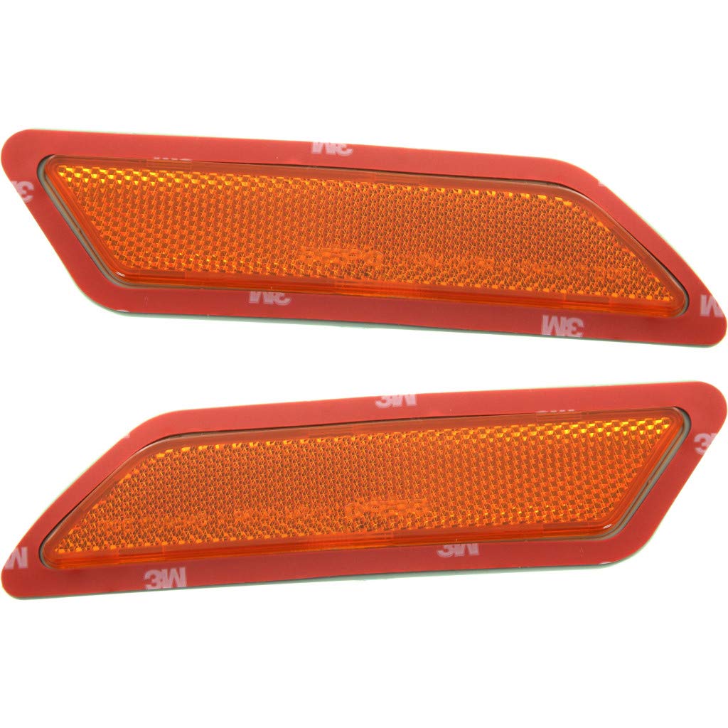 For Bmw 320I / 328I / 335I Xdrive Bumper Reflector 2013 2014 2015 Driver And Passenger Side Pair/Set | Front | Led | Sedan | Bm2554102 + Bm2555102 | 63147274521 + 63147274522