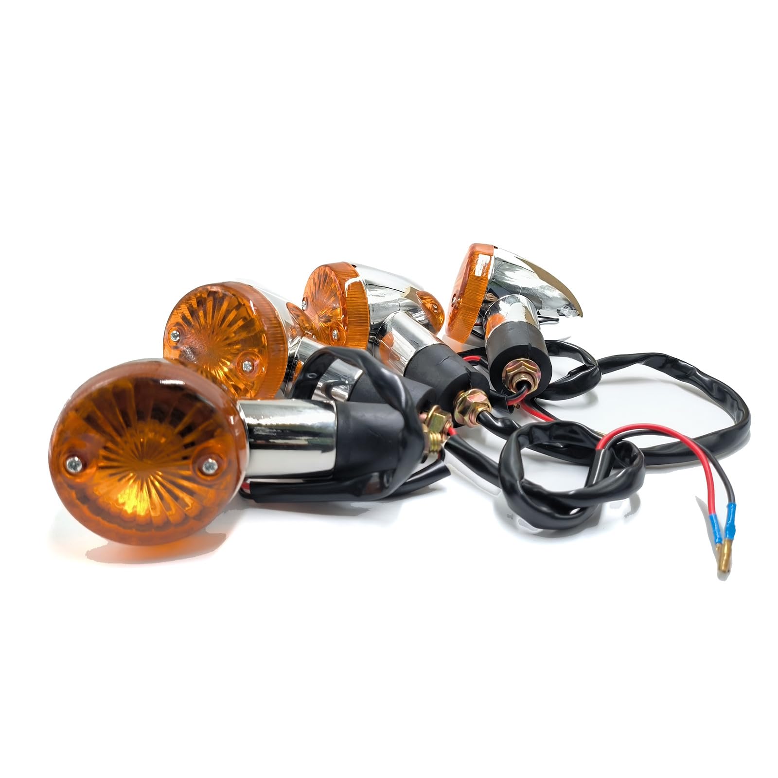 VRWEARE 4pcs Universal Motorcycle Turn Signals Front Rear Turn Signal Blinker Light Compatible with Yamaha Motorcycle Bike Cruis