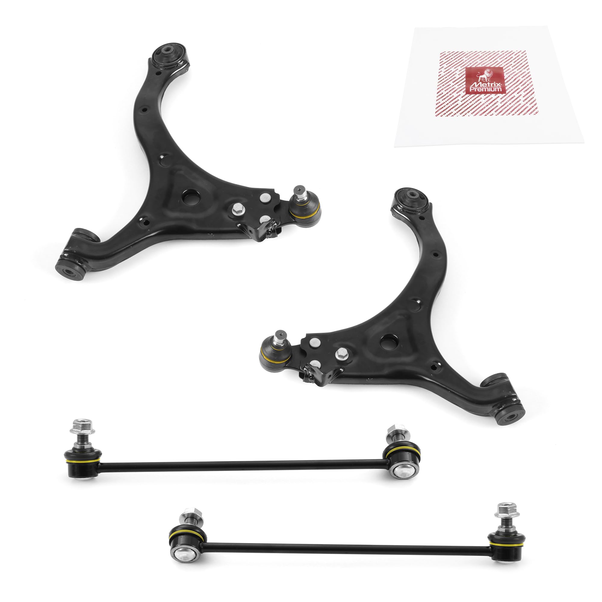 Metrix Premium Chassis Parts - 4 Pc Front Lower Control Arm & Front Sway Bar Stabilizer End Link Kit Fits 07-10 Hyundai Entourag