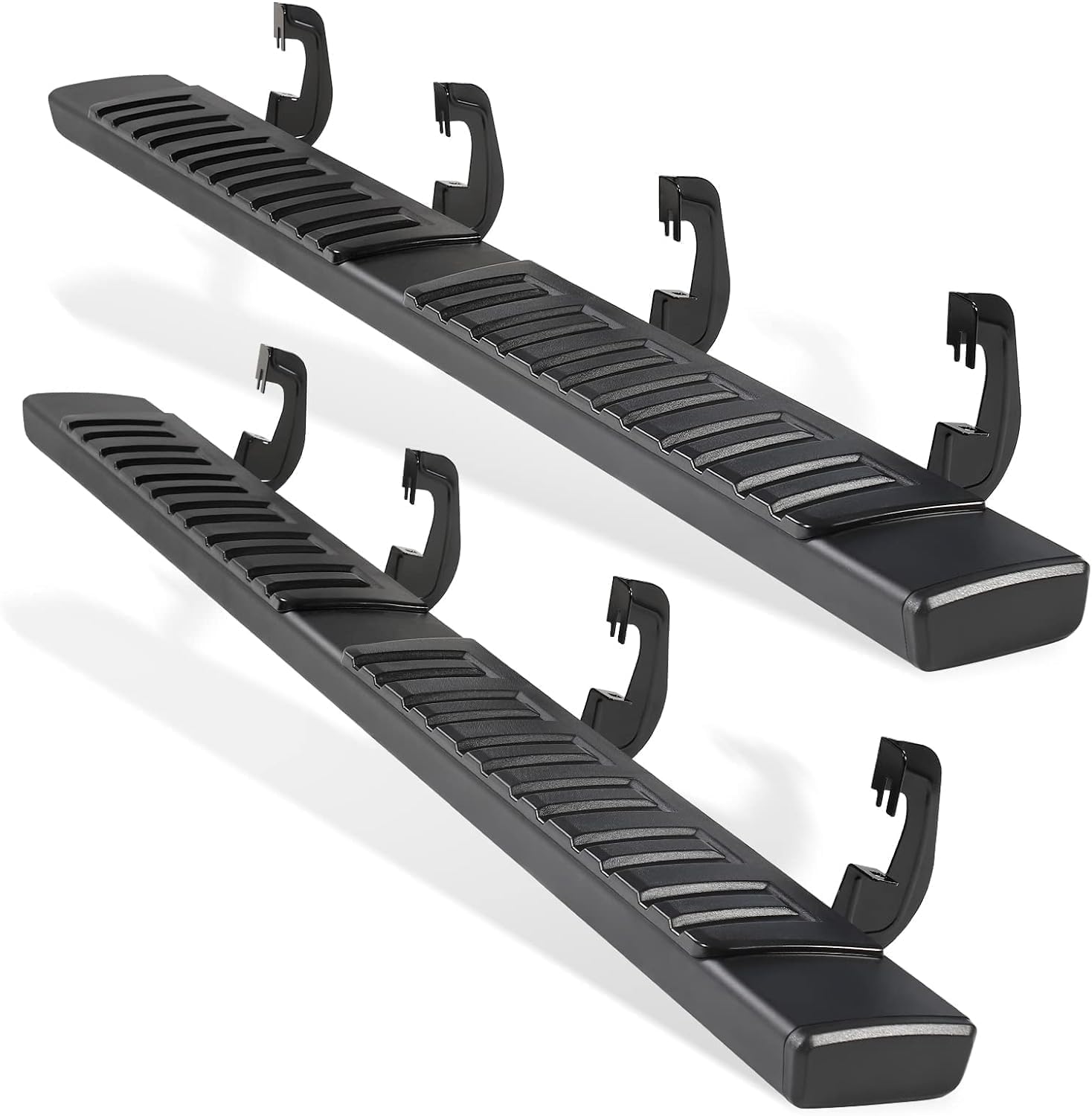 Pz 6'' Crew Cab Running Boards For 2007-2018 Chevy Silverado/Gmc Sierra 1500, 2007-2019 For 2500Hd 3500Hd Black Aluminum Alloy N