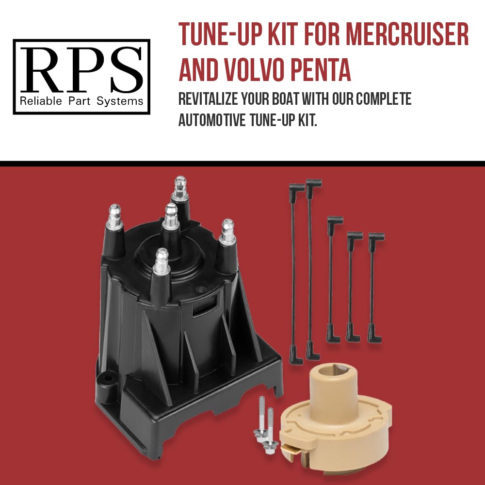 Tune Up Kit With Distributor Cap And Rotor And Spark Plug Wires Mercruiser 3.0L Lx Replaces 811635Q2 816761Q14