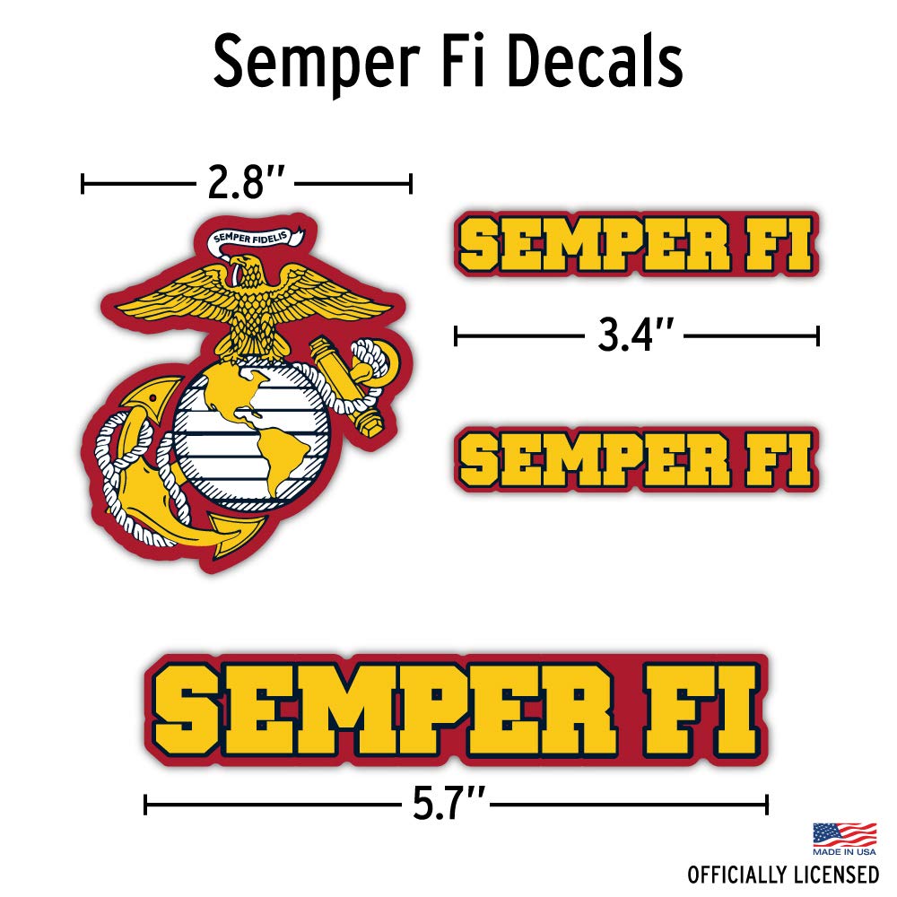 United States Marine Corps - 11 Piece Usmc Licensed Stickers For Car Truck Windows, Phones, Tablets, Laptops - Large Military De