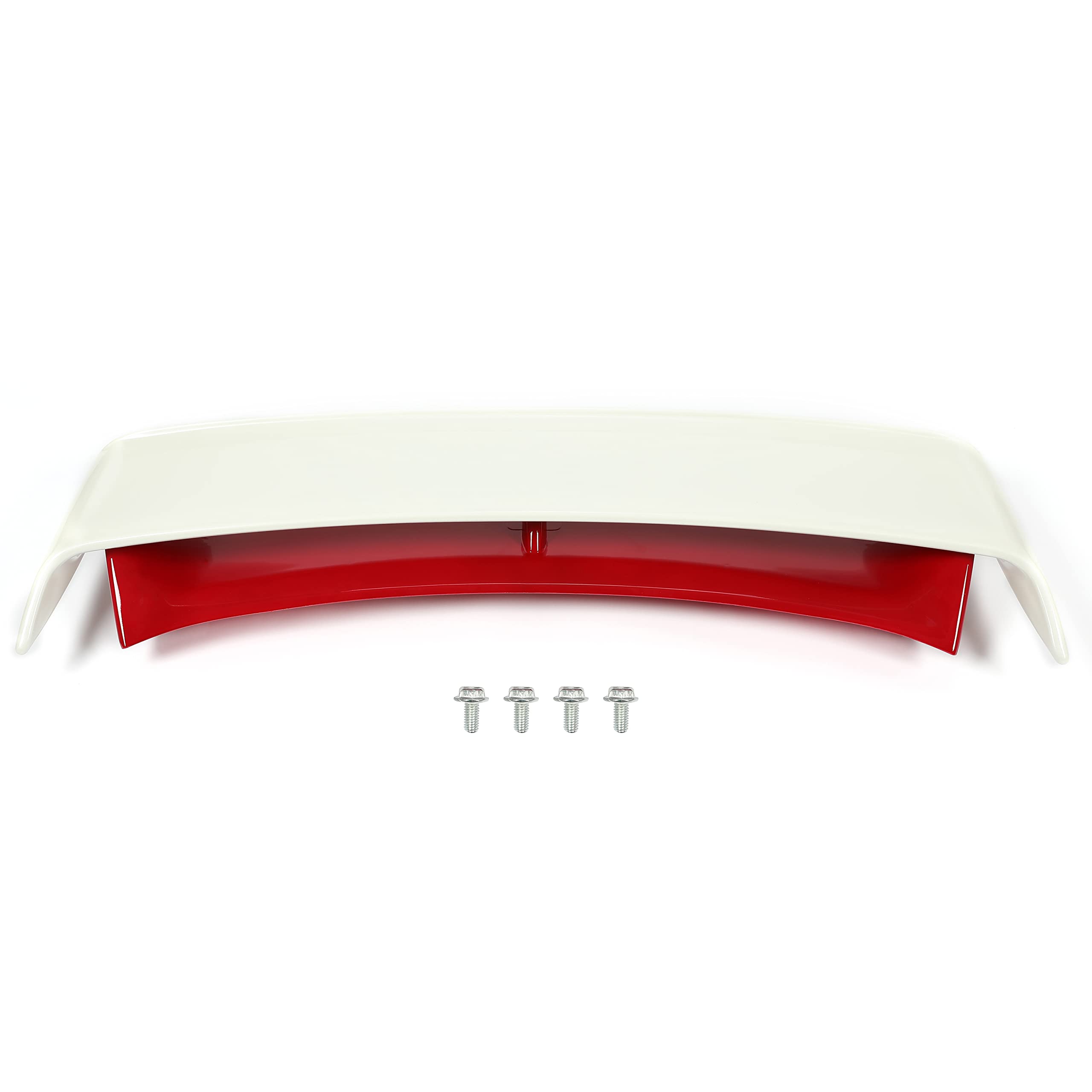 Hecasa Rear Trunk Spoiler Compatible With 2009-2021 Nissan 370Z Coupe Trunk Spoiler Wing Red & White Plastic