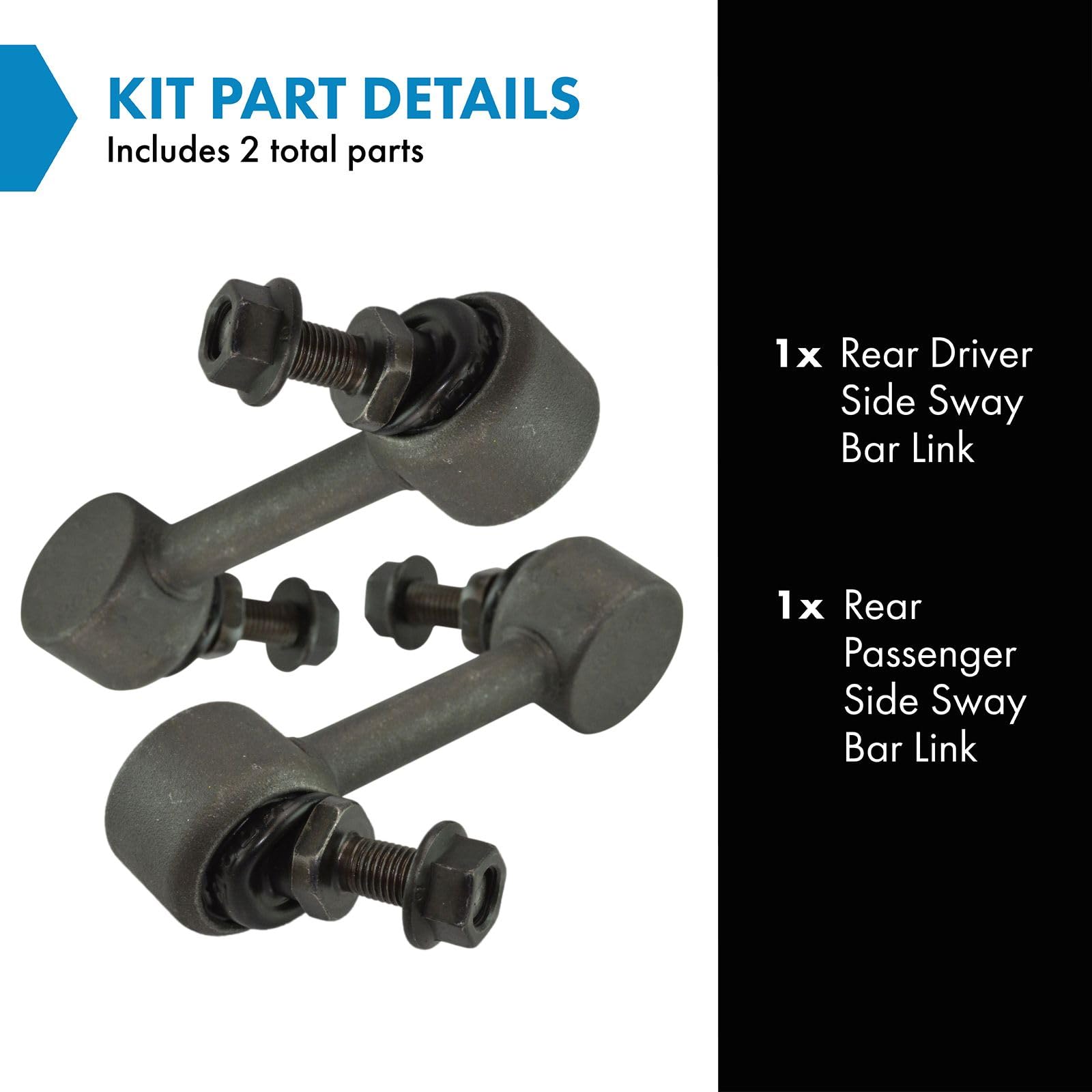 Trq Rear Sway Bar Stabilizer Link Set Compatible With 2004-2012 Chevrolet Colorado Gmc Canyon 2007-2008 Isuzu I-290 I-370