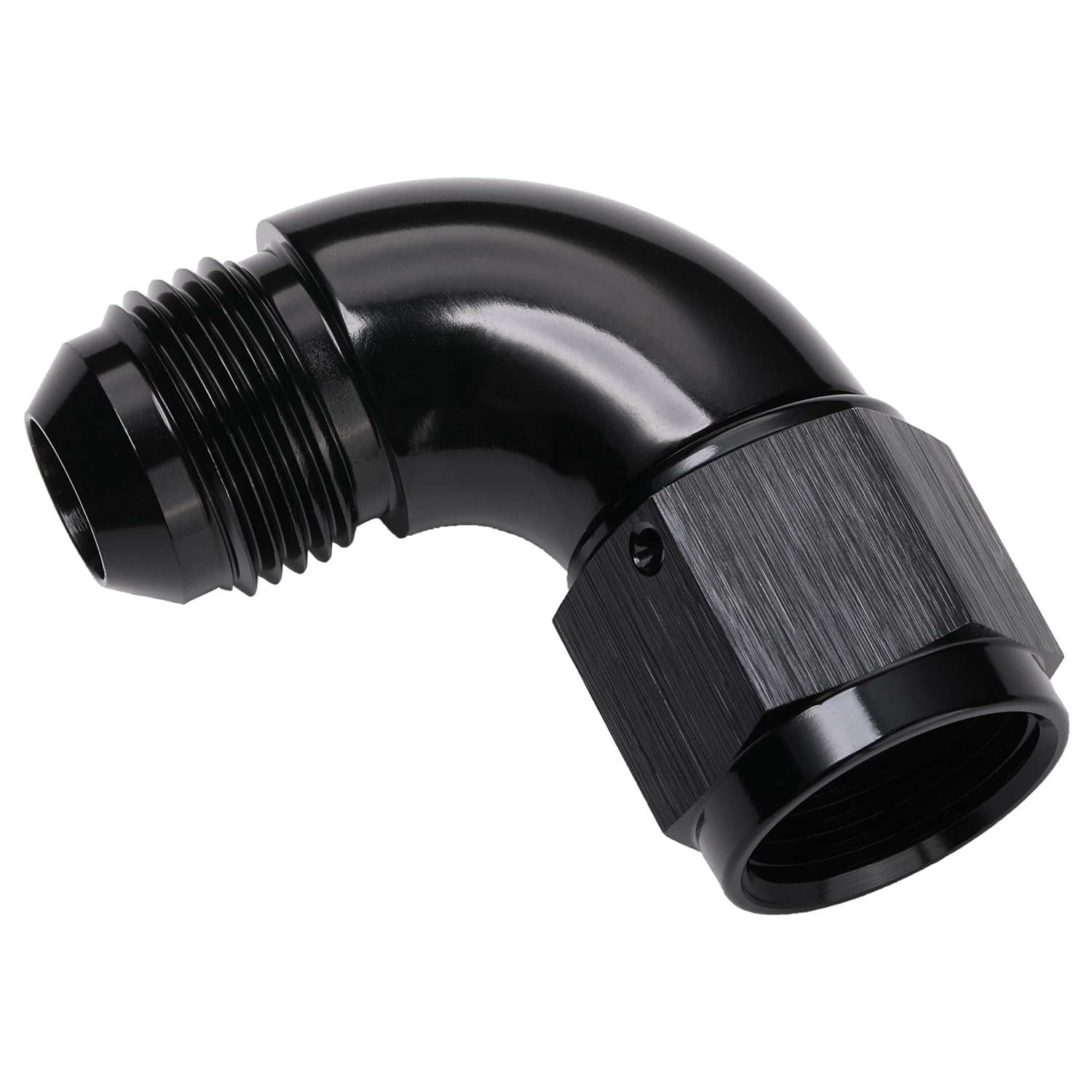 Podavelle 90 Degree 10An Male To 10An Female Swivel Full Flow Fitting Adapter Coupler Aluminum Black