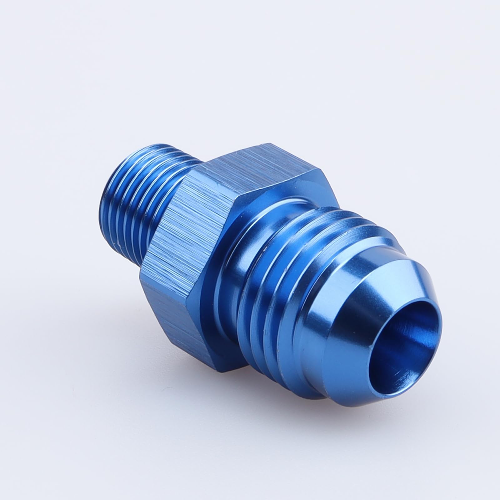 Ac Performance Male 1/8'' Npt To -6 An Flare Adapter Straight Aluminum Blue