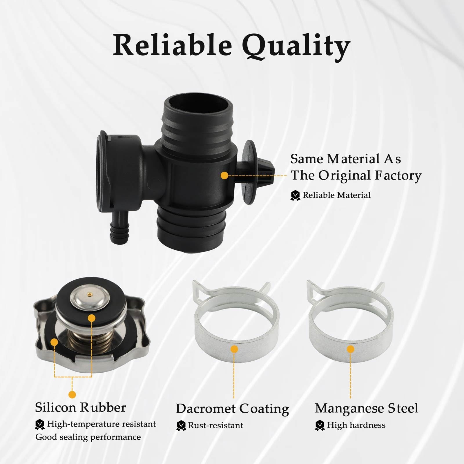 Kpalag Radiator Coolant Filler Neck (With Radiator Fill Cap)Compatible With Chrysler 200 Sebring Caliber Dodge Avenger/Durango Dakota/Jeep Compass Patriot Replace#:52028810Al 52029195Ak 55116901Aa