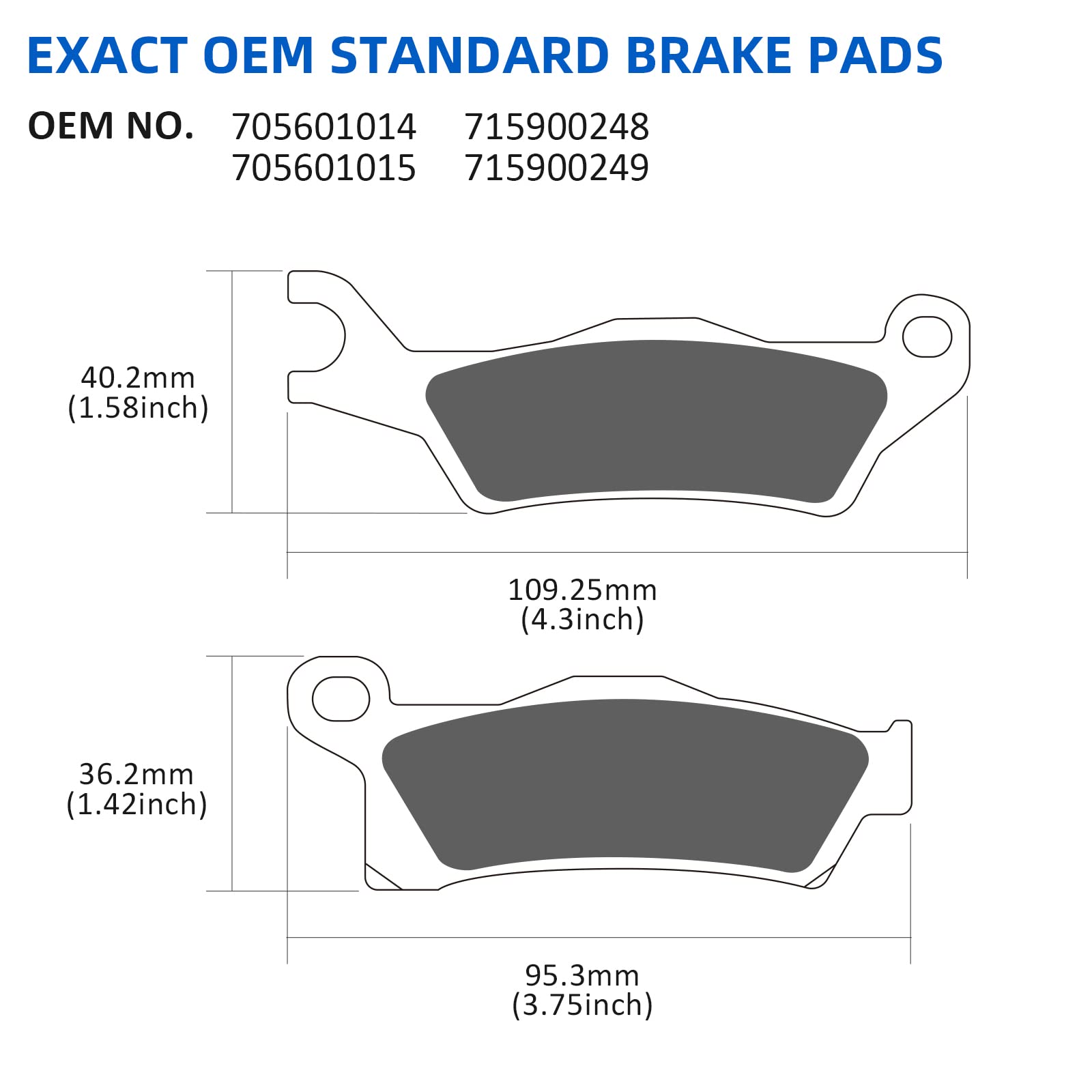 Front & Rear Brake Pads Sintered For Can Am Renegade 500/570/650/800/850/1000 2012-2021 Outlander 6X6 450/650/1000, Oem# 7159002