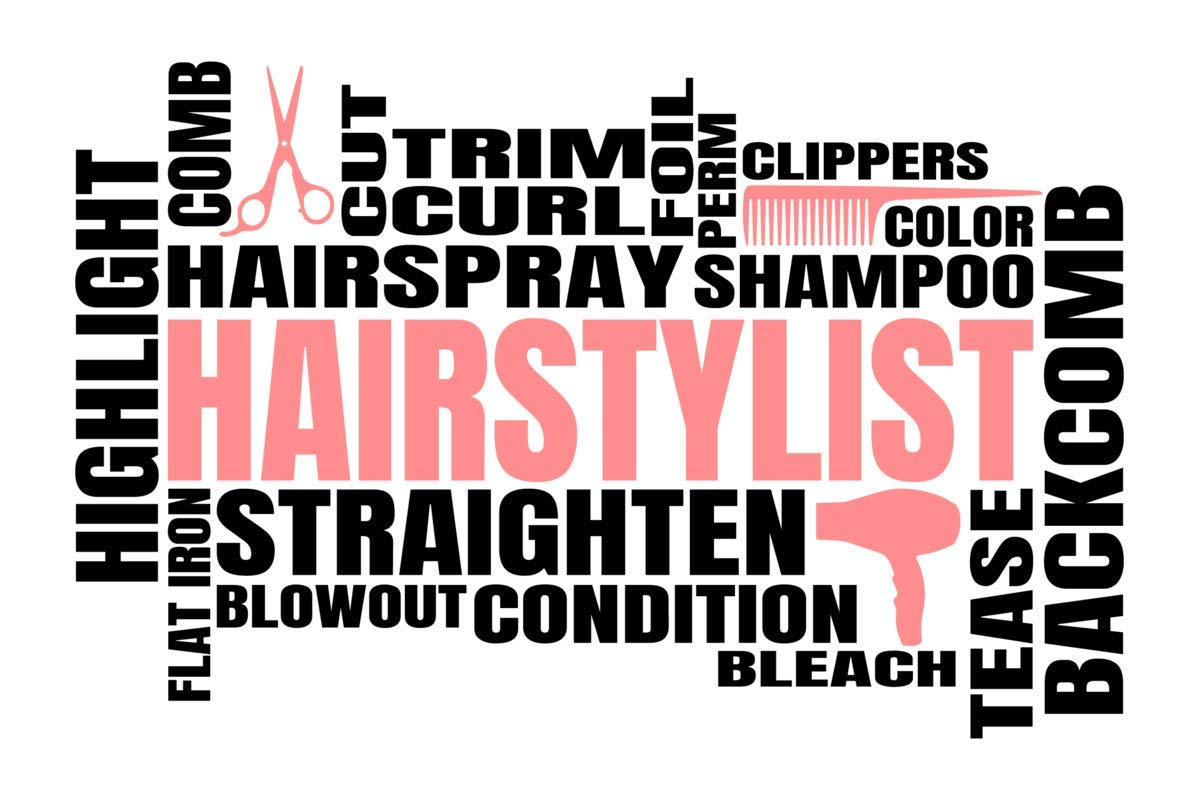 Hairstylist Words Vinyl Decal Sticker - Car Truck Van SUV Window Wall Cup Laptop - One 7 Inch Decal - MKS1399