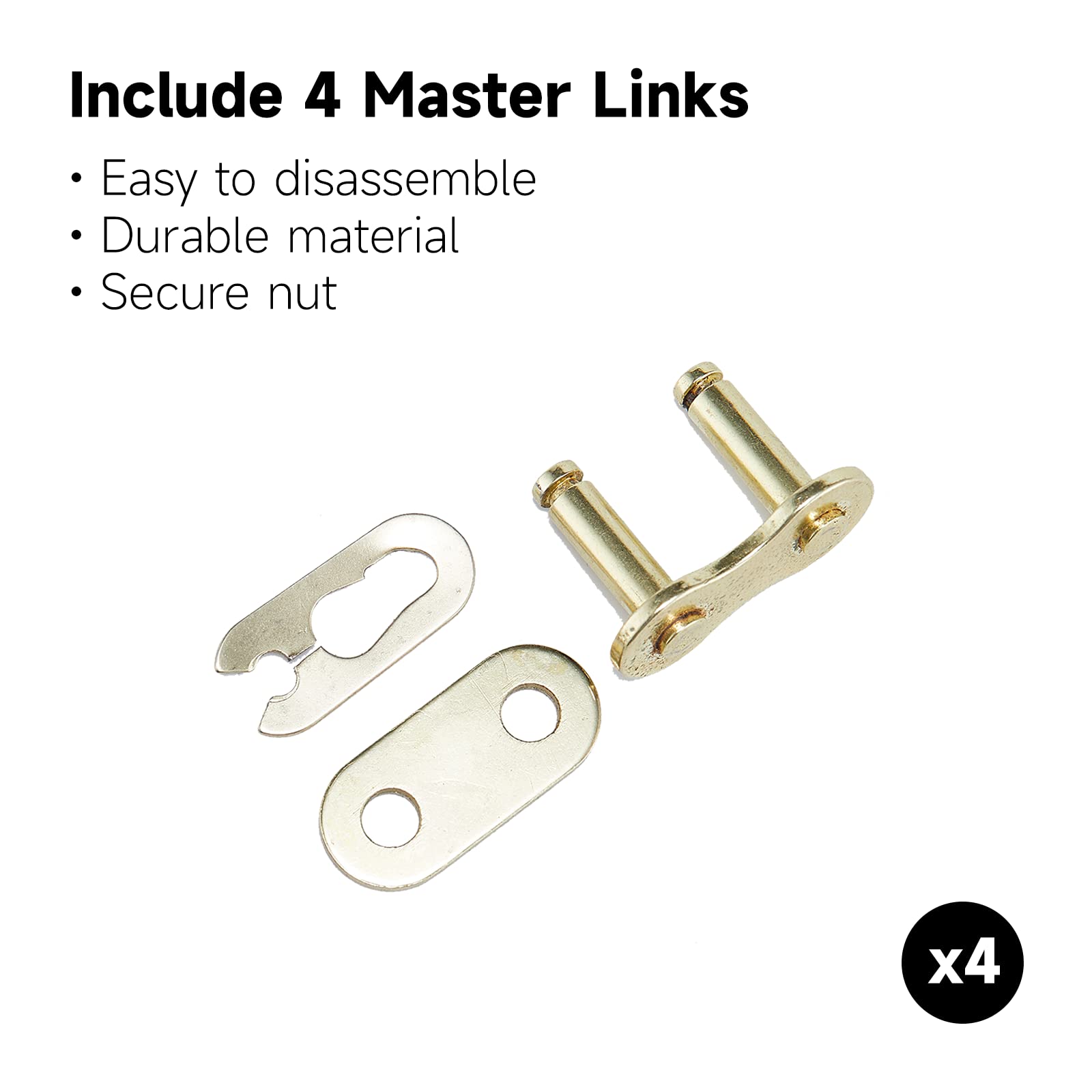 HILAKE 420 Motorcycle Chain 132 Links Non O-Ring with Connecting Master Link and Chain Breaker Heavy Duty Drive Chain for Motorc
