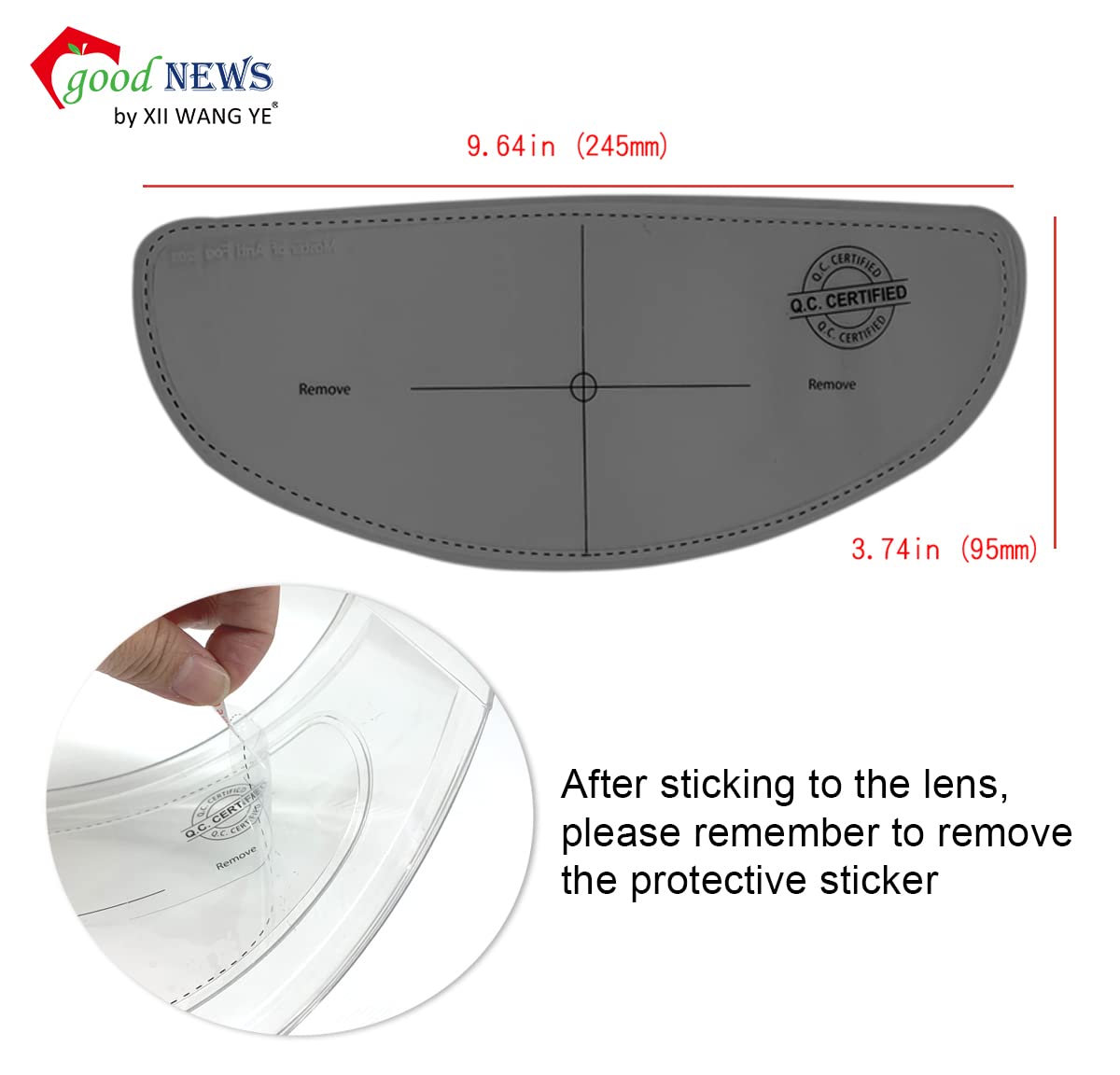 Xii Wy Universal Motorcycle Full Face Helmet Shield Anti Fog Film,Hd Grey Visor Lens Insert Fog Resistant Waterproof Sticker