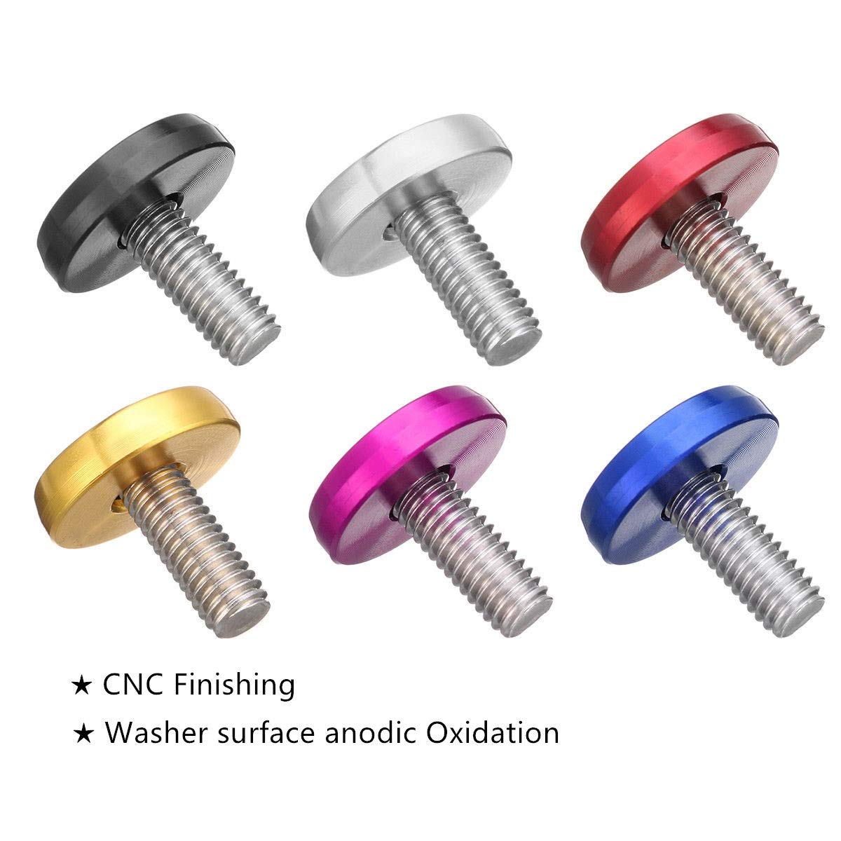 Stetion 25 Pcs Fender Bumper Washer Bolt 6061 T6 Grade M6X20Mm Cnc Finishing Washer Engine Bay Dress Up Fastener Kit (Red)