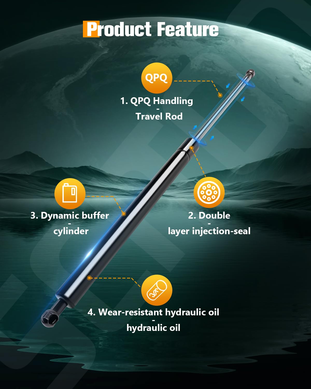 Scitoo Sg229037 2Pcs Lift Supports 20.16'' Fit For Toyota For Highlander 2008-2013 Shock Struts Liftgate