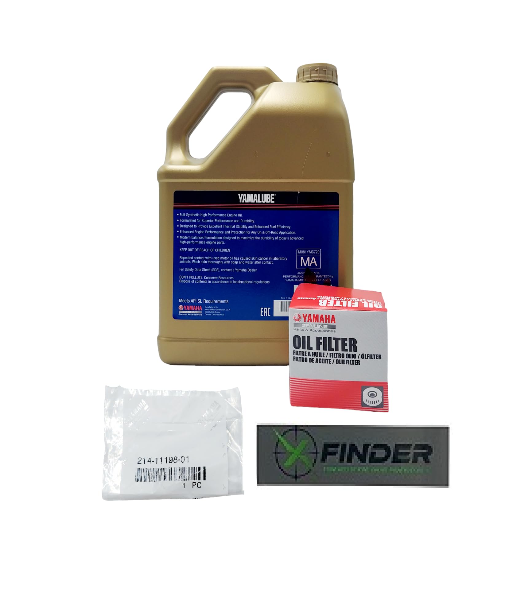 Yamaha R1 (1998-1999) all Models Oil Filter Change Kit Yamaha Part# 3FV-13440-30-00 and 4 Quarts All Purpose LUB-10W40-FS-12