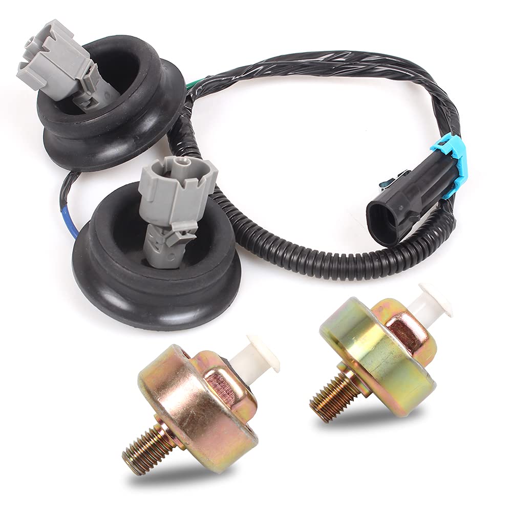 Muge Racing 12589867 Dual Knock Sensors with Wiring Harness Kit for Chevy GM LS1 LS6 LQ9 4.8L 5.3L 6.0L 8.1L