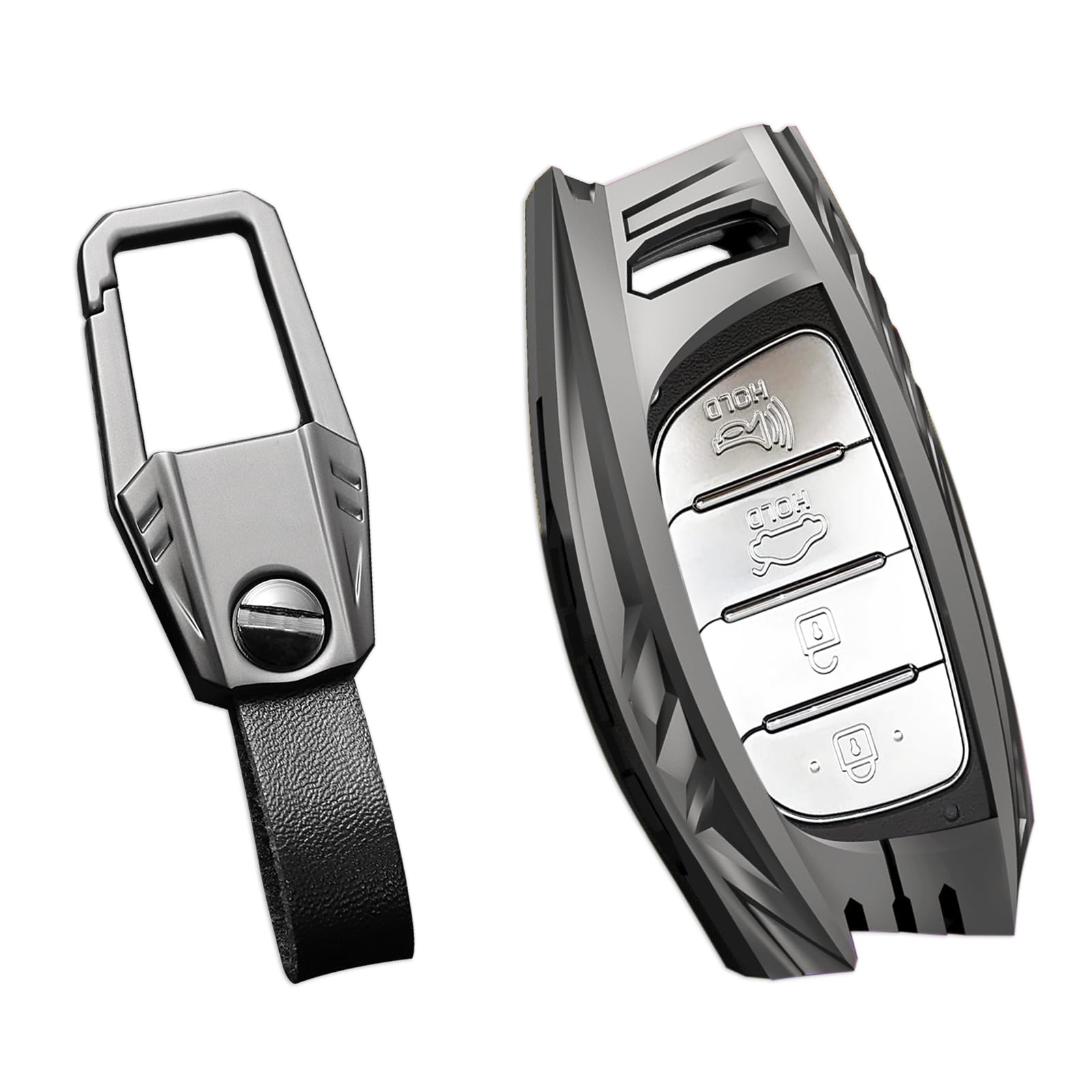 Ocezbiis For Hyundai Key Fob Cover,Keychain,Zinc Alloy Protection Car Key Case For 2016-2022 Ioniq Elantra Sonata Tucson Gt Smar