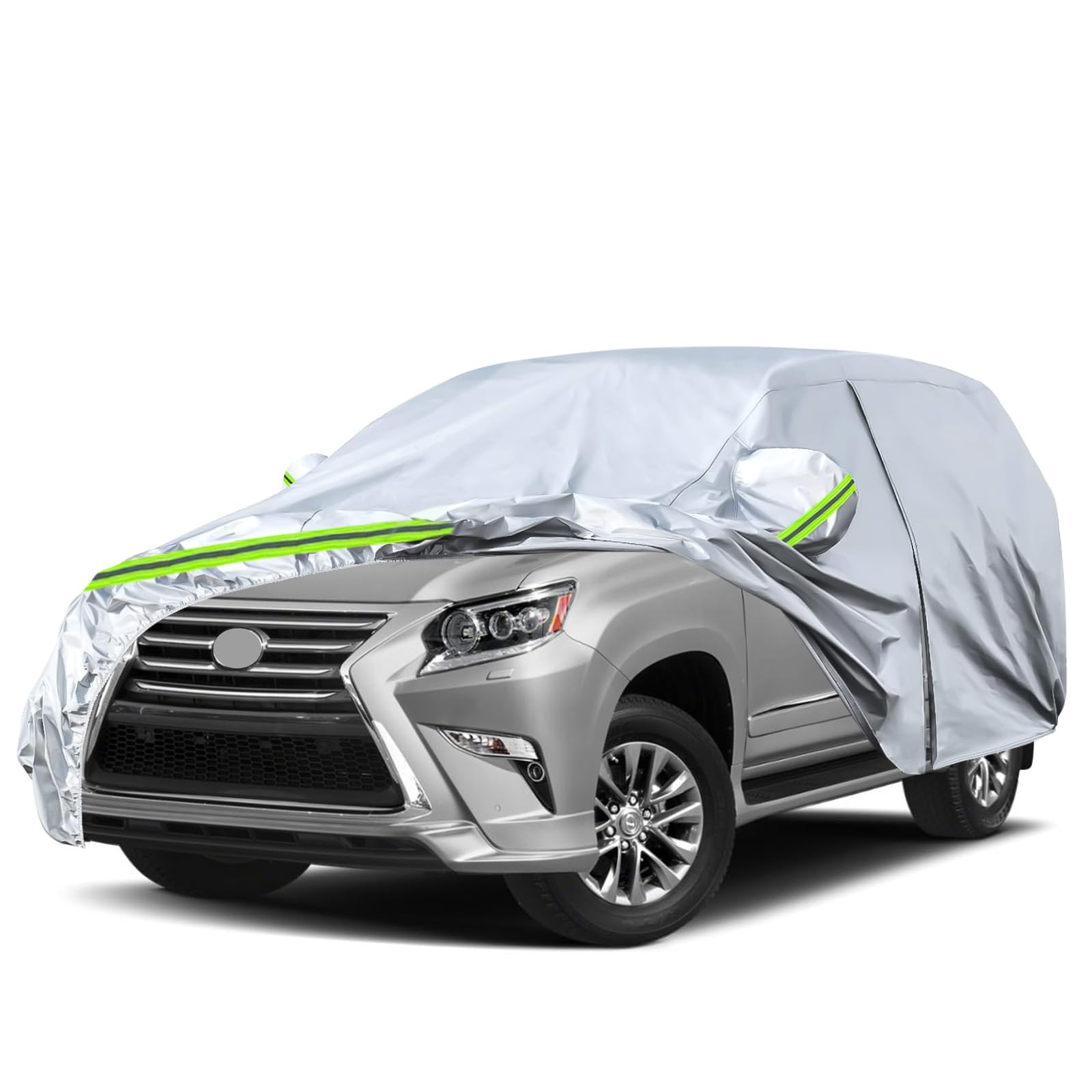 Waterproof Car Covers Replace For 2003-2025 Lexus Gx 460 470, 6 Layers Silver All Weather Custom-Fit Car Cover With Zipper Door