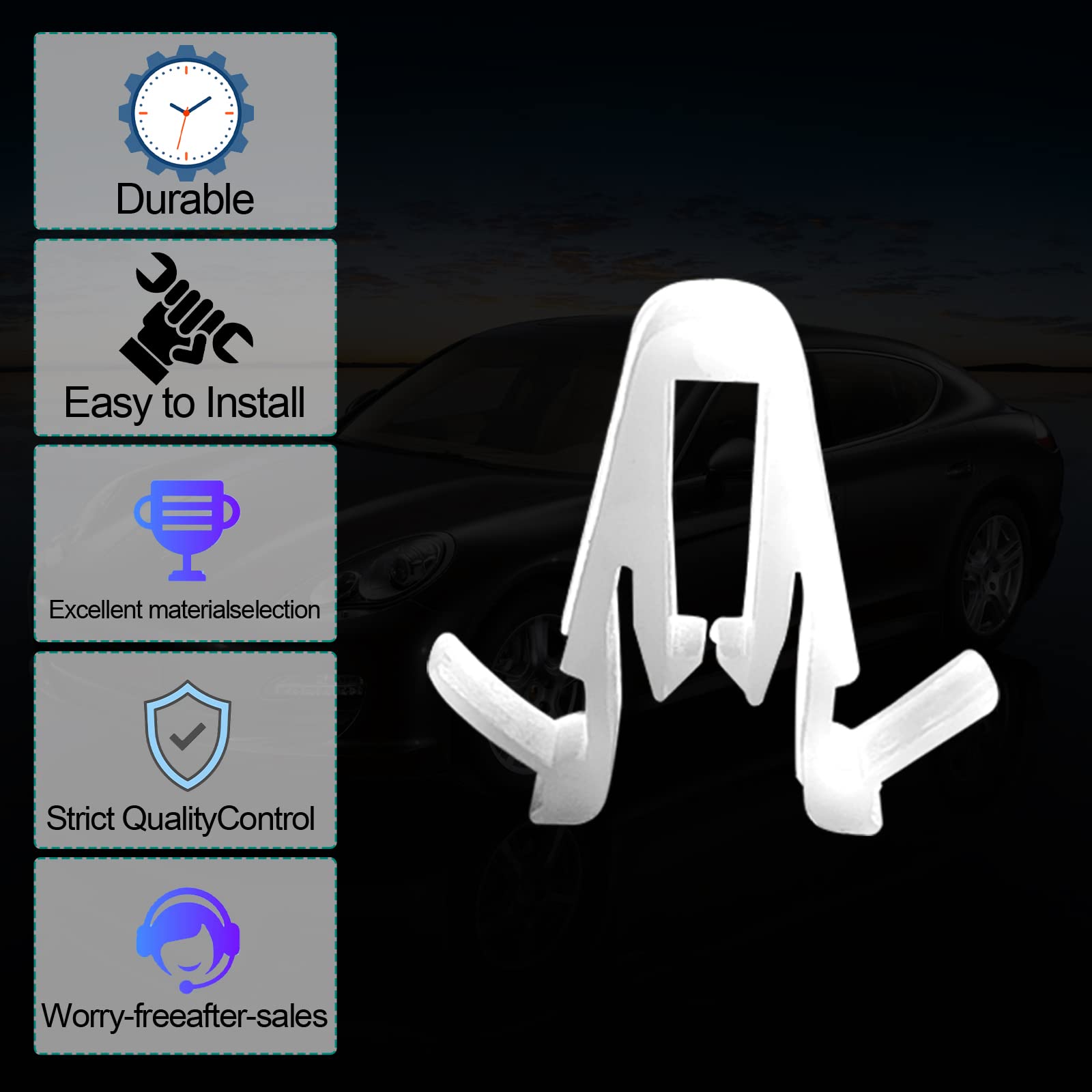 20Pcs Door & Garnish Moulding Clip Compatible With Toyota Lexus 67771-58010 Tundra Tacoma Sequoia Rav4 Land Cruiser Highlander C-Hr Yaris Scion Xd