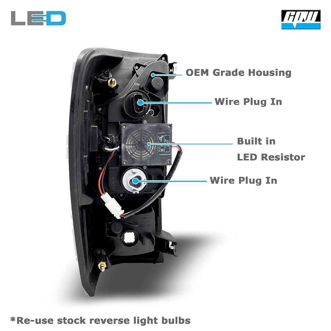 Cpw Tail Lights Compatible With [2016 2017 2018 2019 2020 2021 2022 2023 Toyota Tacoma] Led Tube Bar Tail Lights (Black/Smoke Le