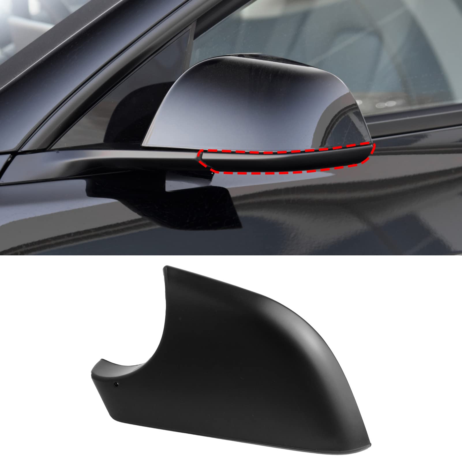 Jaronx Compatible with Tesla Model 3 Mirror Lower Cover 2017-2024,Left Drive Side Rearview Mirror Base Bottom Cover Trim Replace