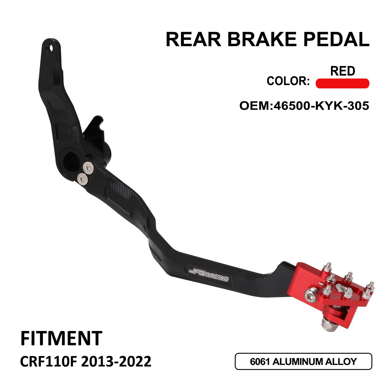 Jfg Racing Motorcycle Folding Rear Brake Foot Pedal Lever Cnc For Crf110 F 2013-2022 Red Oem 46500-Kyk-305