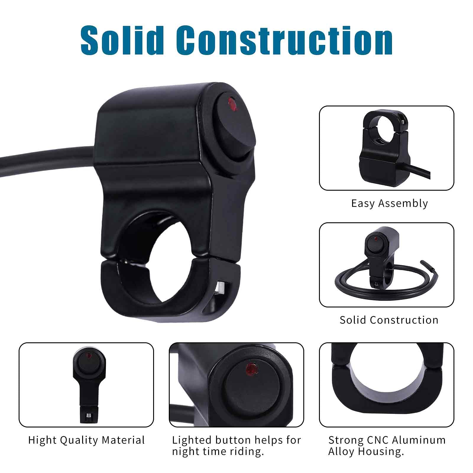 Stylemafia Motorcycle Atv Led Light Bar Switch, Headlight Fog Light Spotlights Aux Light Switch For 12V Atv Mini Bike Dirt Bike