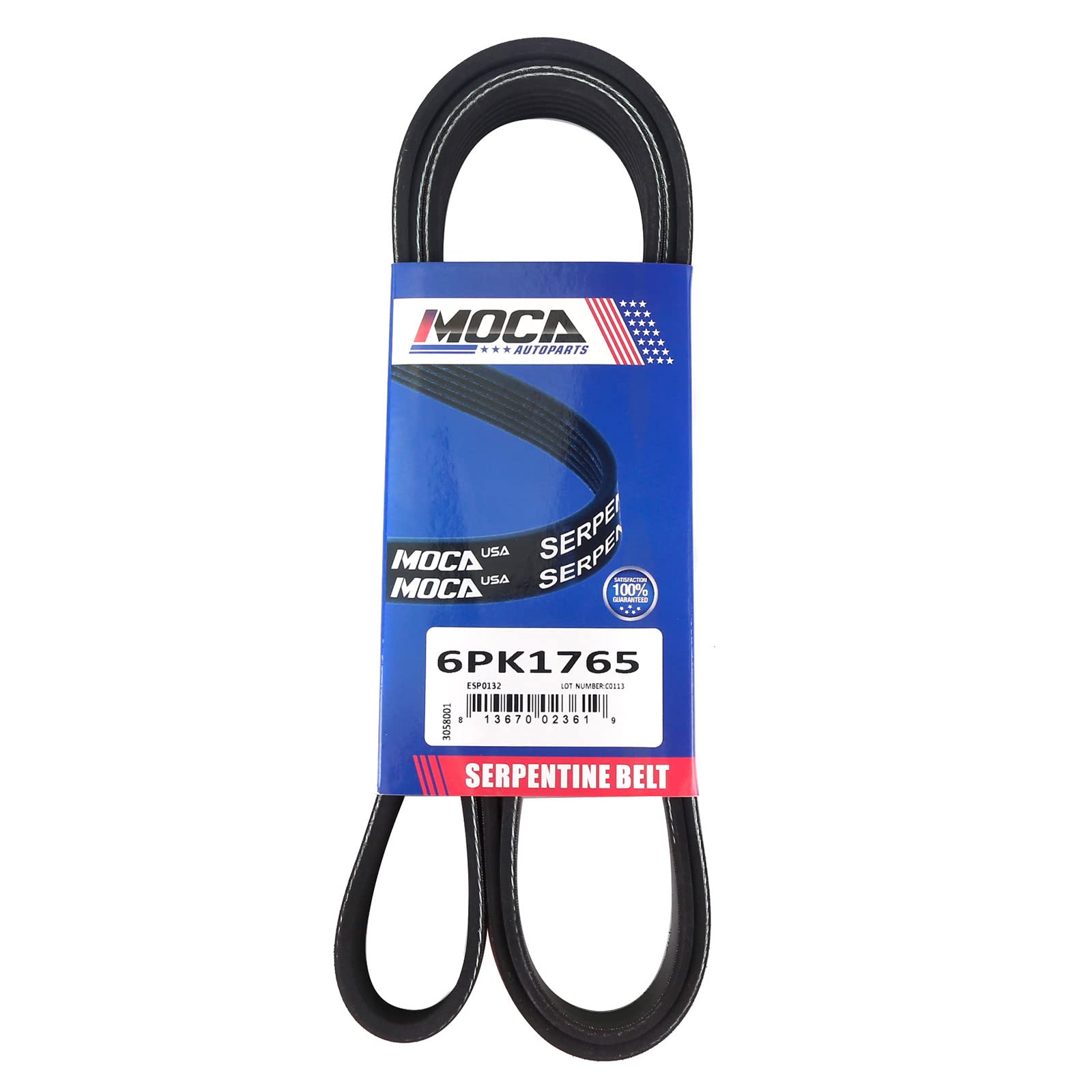 MOCA EPDM Serpentine Belt Professional V-Ribbed Compatible with 94-98 for Buick Century 3.1L & 96-99 for Chevrolet Lumina 3.1L &