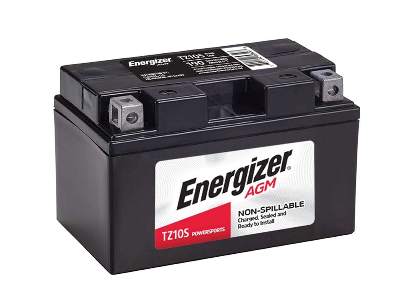 Energizer Tz10S Agm Motorcycle And Atv 12V Battery, 190 Cold Cranking Amps And 8.6 Ahr. Replaces: Ytz10S And Others