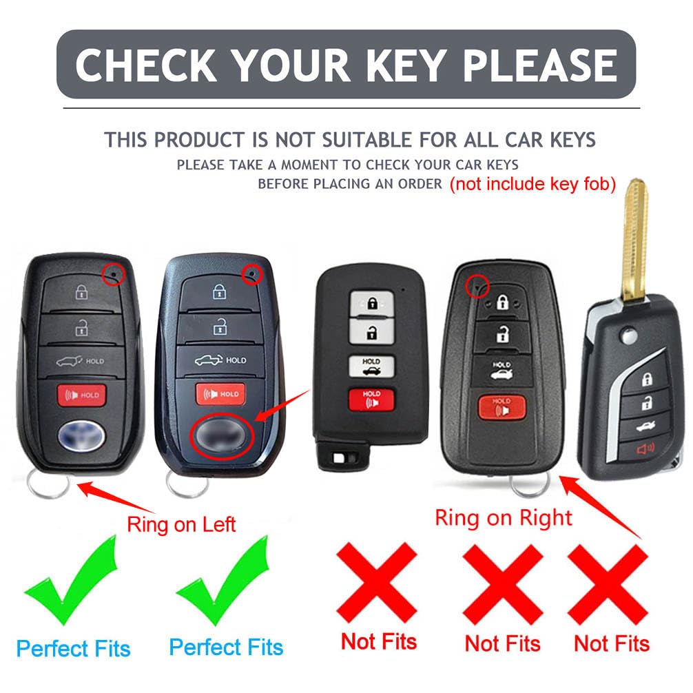 Compatible With Toyota Key Fob Cover, For Crown Corolla Cross Grand Highlander Tundra Prius Venza Sequoia Land Cruiser Premium Tpu Key Fob Case Remote Smart Car Key Holder（A-Gray）