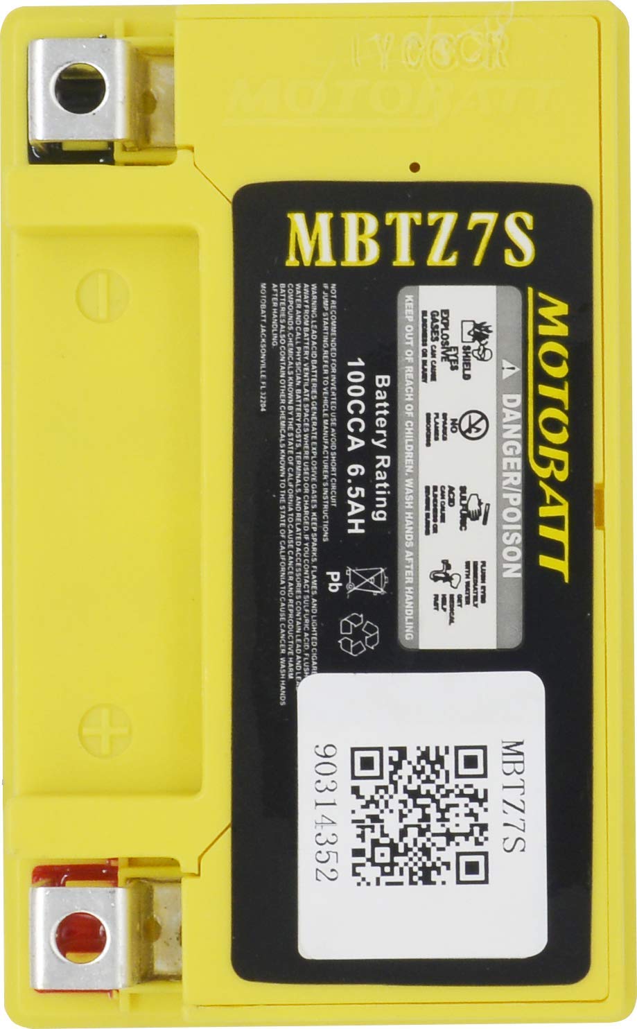 Motobatt 12 Volt 6.7 Ah Mbtz7S Sealed Maintenance Free Agm Battery