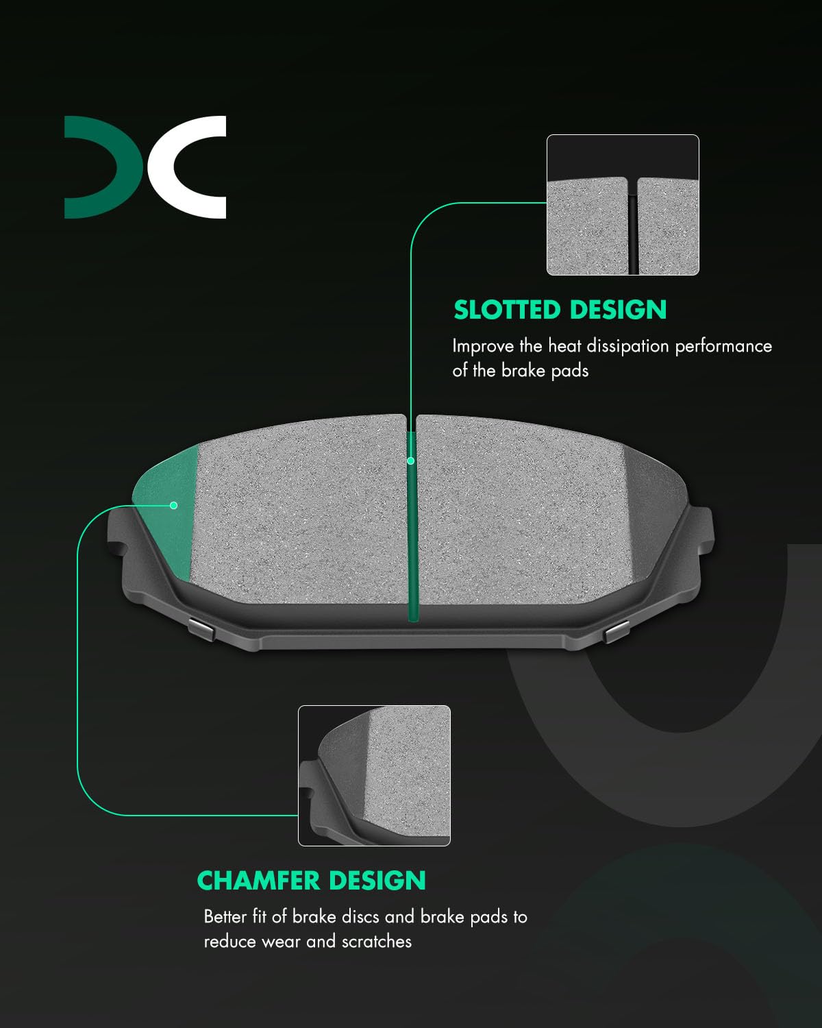 Scitoo D793 Front Ceramic Brake Pads Sets Fit For Acura Mdx 2001-2002,For Honda Odyssey 1999 2000 2001 2002 2003 2004
