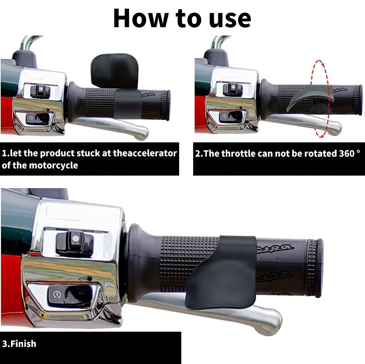 Hokoad 2Pcs Motorcycle Throttle Assist, Motorcycle Throttle Booster No More Tired Fingers Trying to Maintain The Speed On Long R