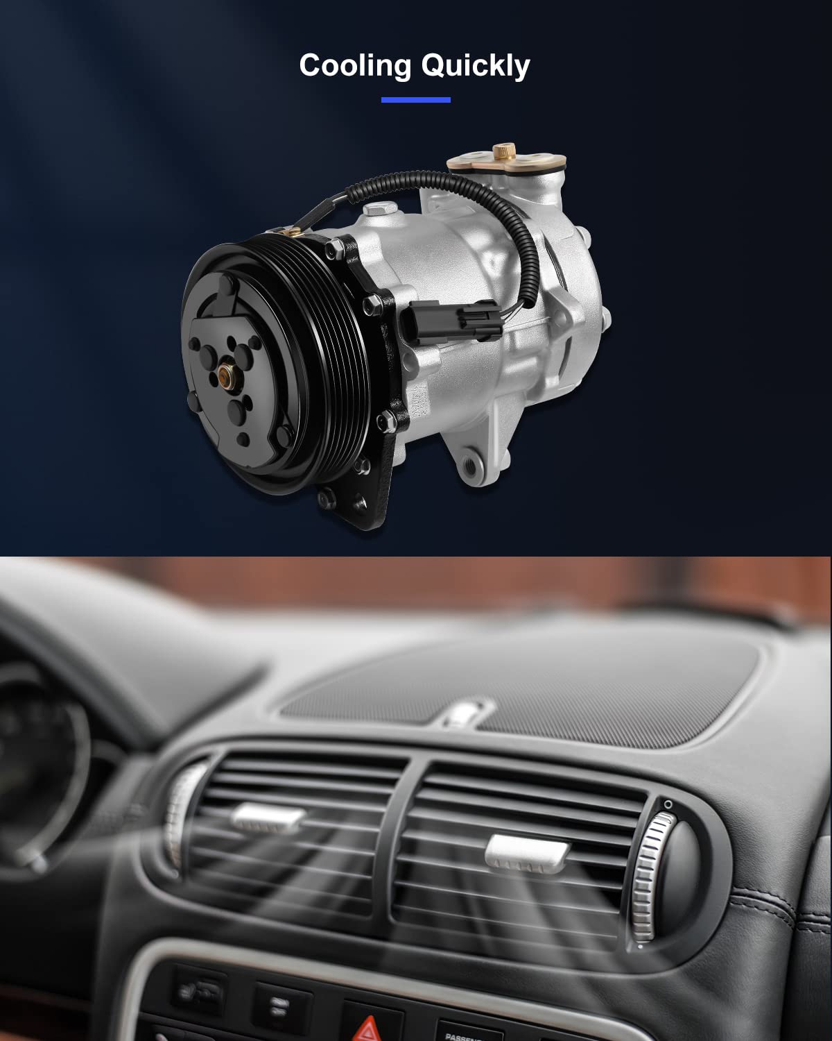 Eccpp Ac Compressor 2002-2003 For Dodge For Ram 1500 3.7L 4.7L 2002-2006 For Dodge For Ram 2500 4.7L 5.9L Air Conditioning Compr